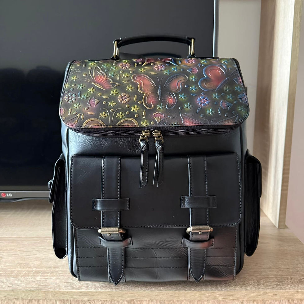Miniatura: Morral CUERO c. grabado ( desliza para ver mas) 