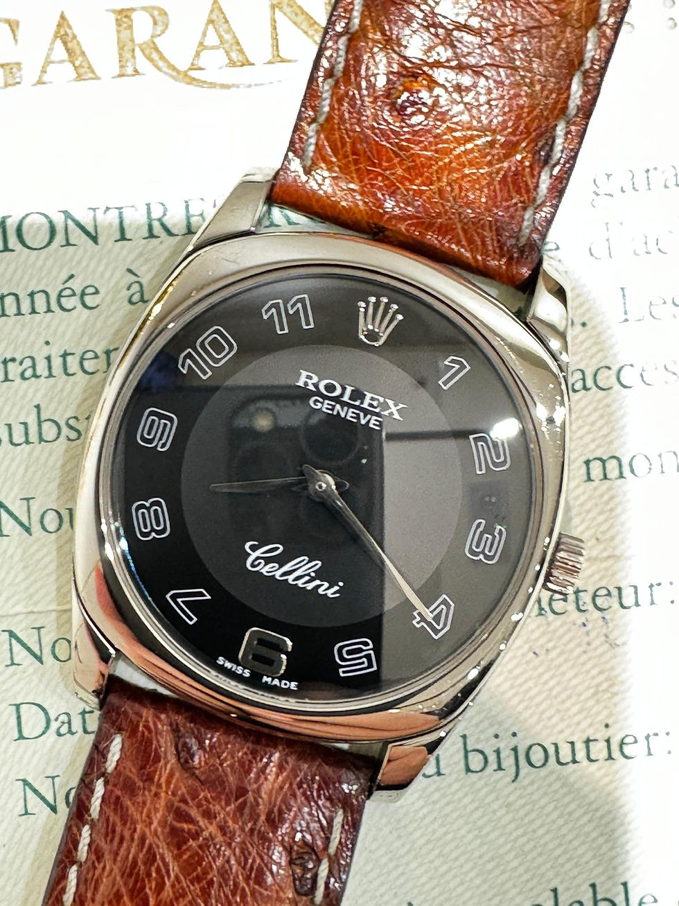 🌈🌈ROLEX CELLINI 423318K白金款式💙原裝黑面🎁香港出世紙FullSet🎁💙36mm 連原裝鋼扣 狀態一流🖤784C(廣華街店)