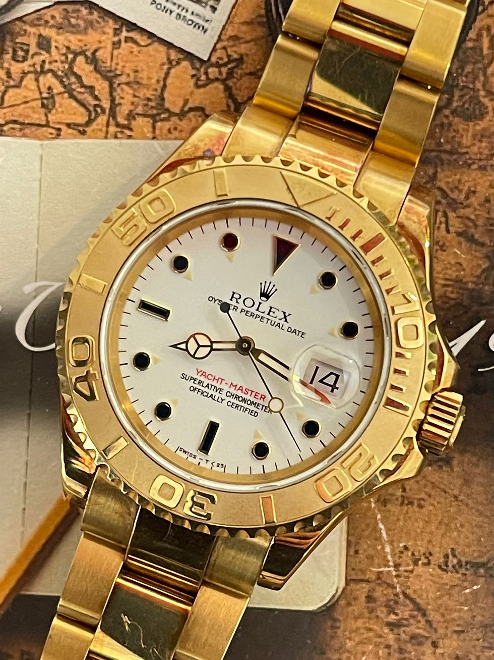 🌈🌈Vintage Rolex Yacht-Master 16628💛原裝安力士白面 全18K黃金😎KCB373 (旺角店)