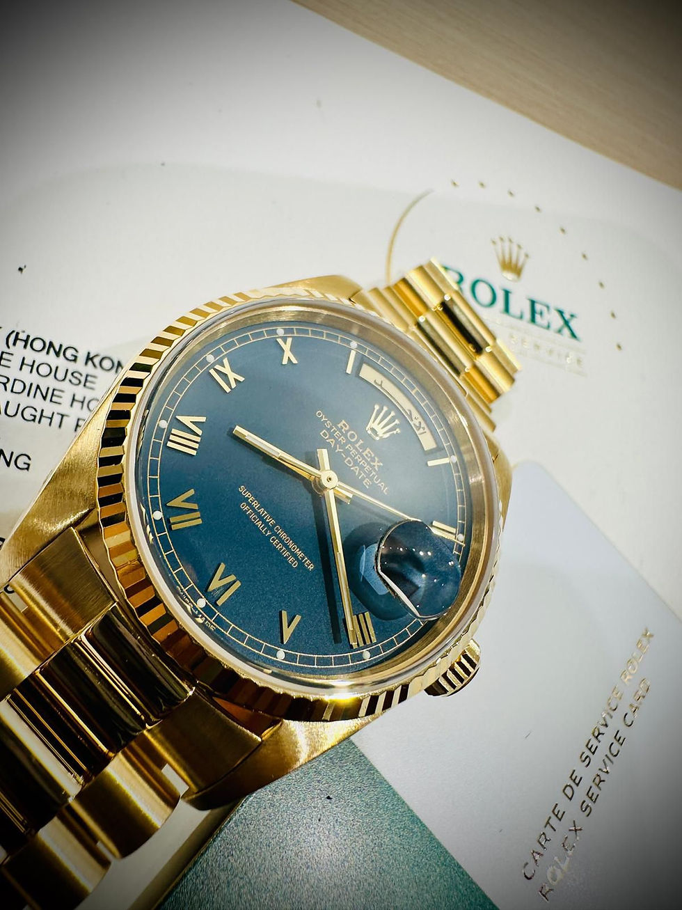 Thumbnail: 🌈🌈Vintage Rolex DayDate 18038💙原裝藍面羅馬字💙VU2935（廣華街店）