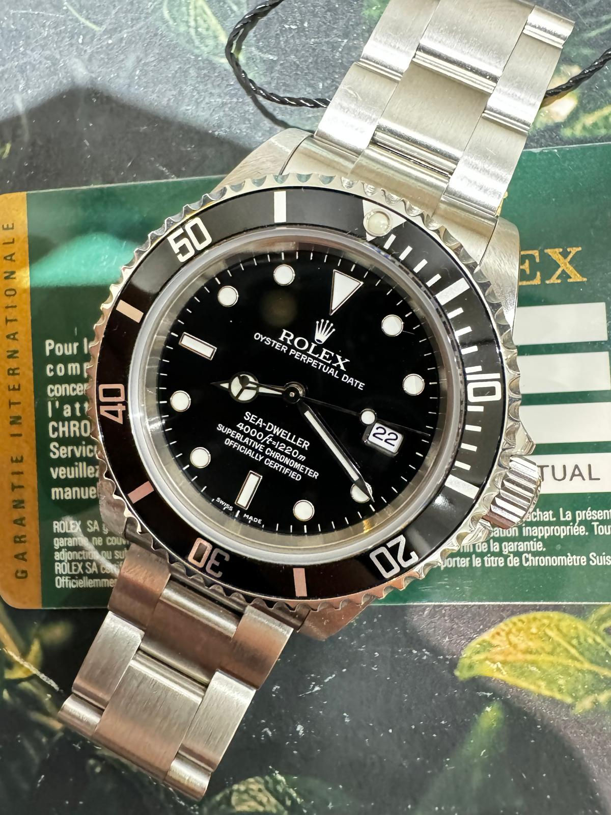 🌈🌈Vintage Rolex Sea-Dweller 16600🖤🖤原裝黑圈黑SM面 有出世卡 🖤🖤狀態一流🤓VU1785(廣華街店)