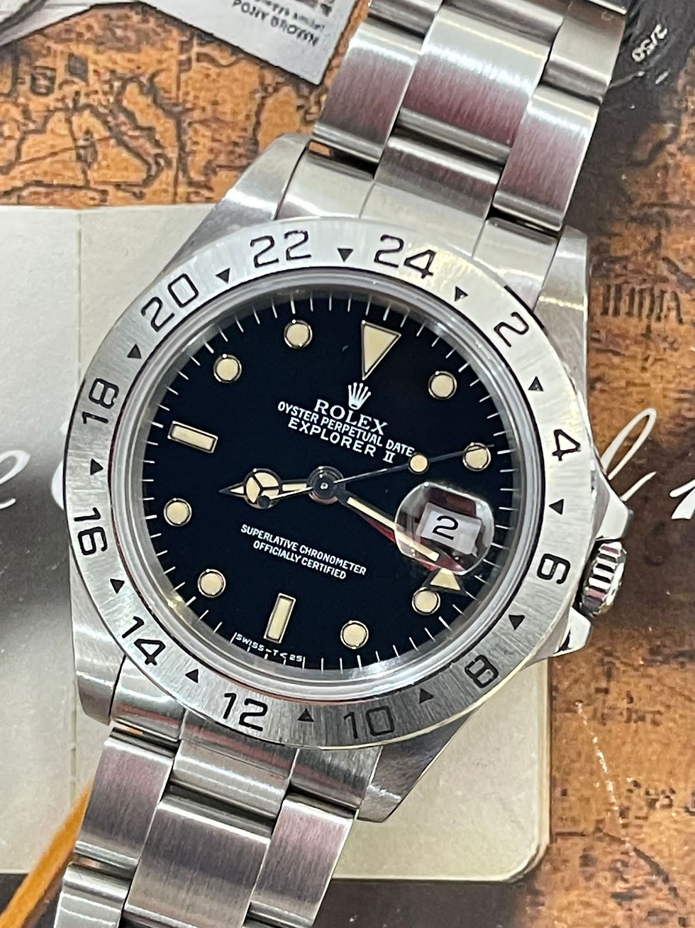 🌈🌈經典元組78360龜背帶 黑T<25面 夜光&針已變黃 淨錶🥰👔Vintage Rolex EXP 2 16570👔VU34(旺角店)