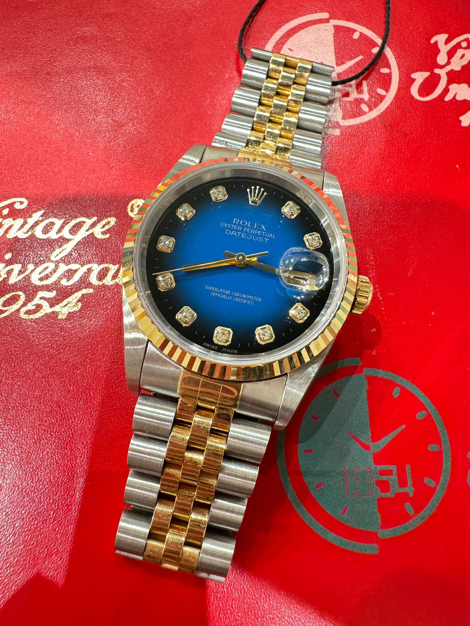 Vintage Rolex Datejust 16233原裝漸變藍水泡鑽石字面 BW3496