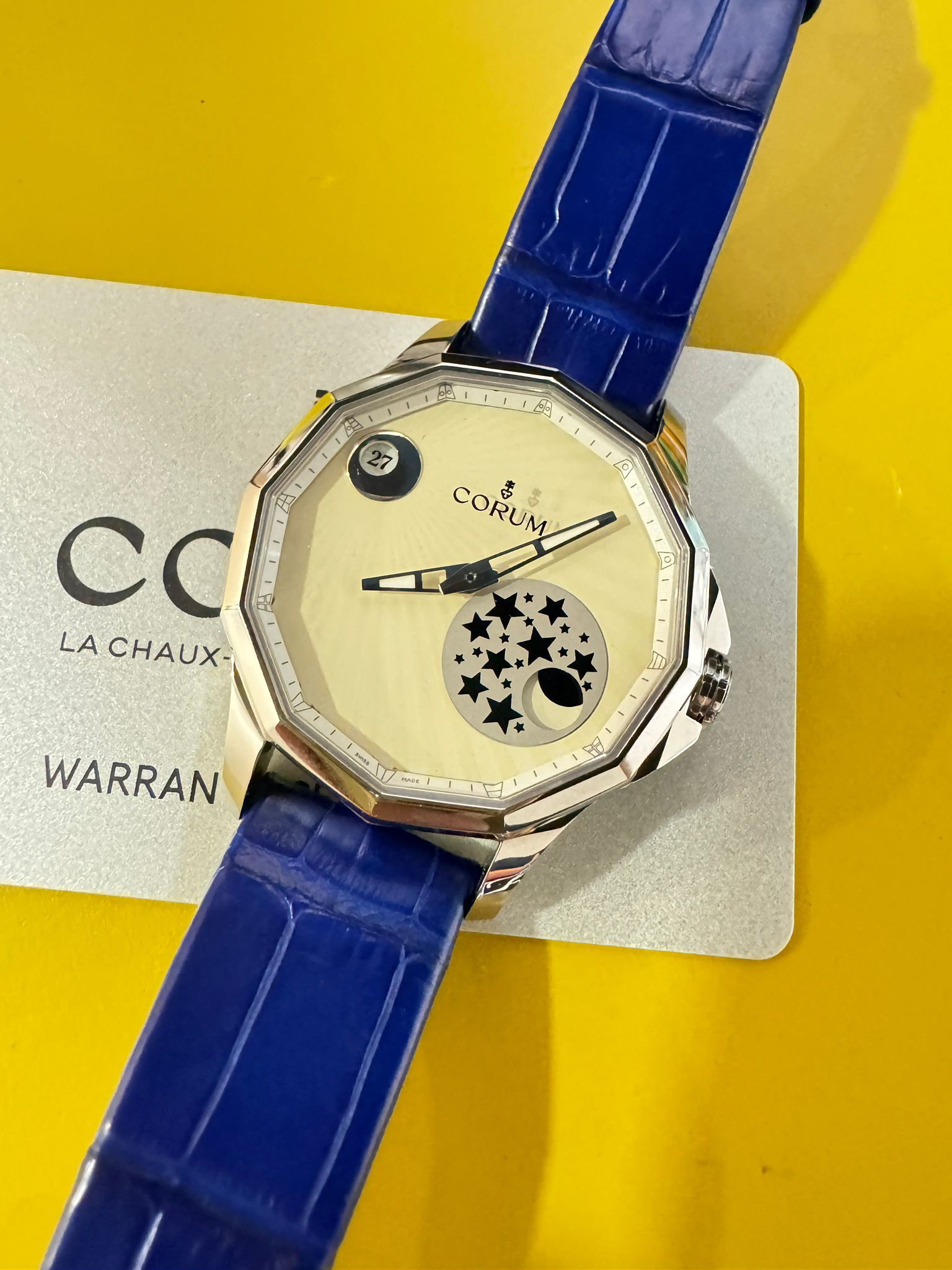 Corum 崑崙 Admiral’s Cup 01.0098/B 原裝特式奶黃色面 BW2289