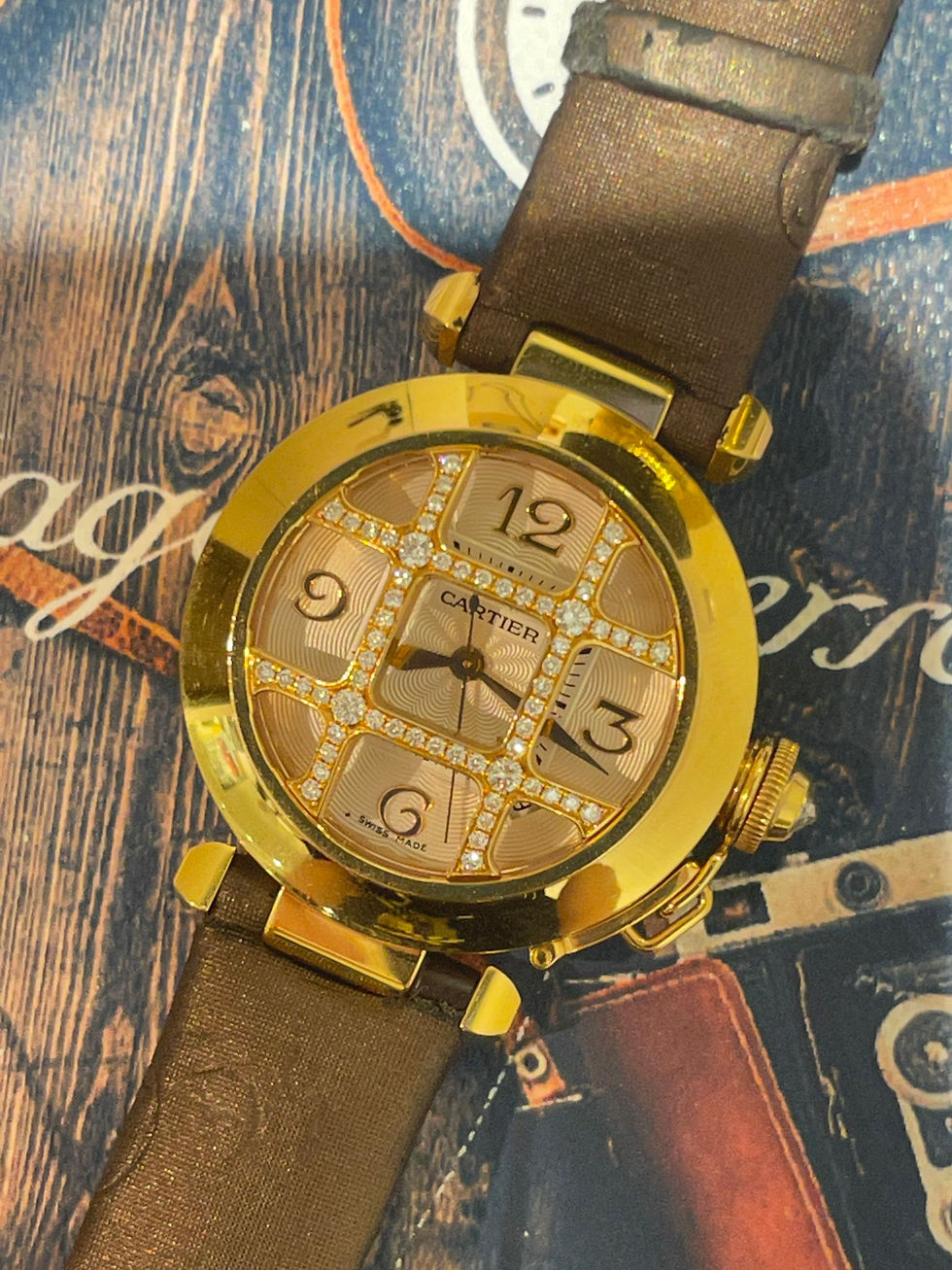 🌈🌈Cartier Pasha C WJ116836❤️18K玫瑰金📆自動機芯📆 33mm 淨錶 連原裝卡地亞皮帶及18K金扣🎍KCB687(旺角店)