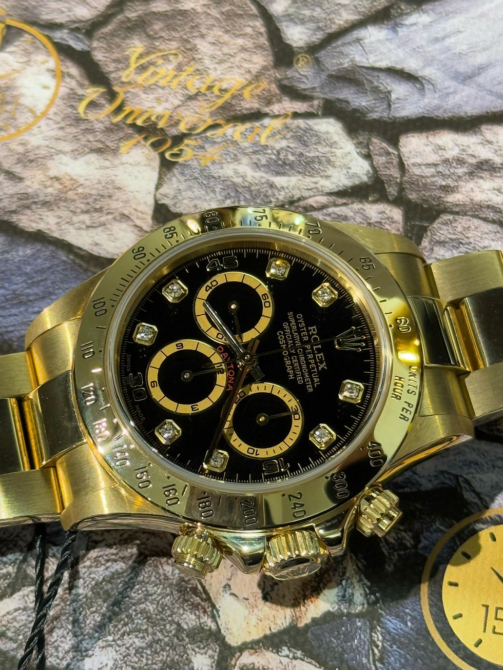 Thumbnail: 🌈🌈新返貨啦🌈🌈原裝黑面鑽石字🖤Vintage Rolex Daytona 16528💎連原裝18K黃金78398運動型帶🏎淨錶 40mm 狀態一