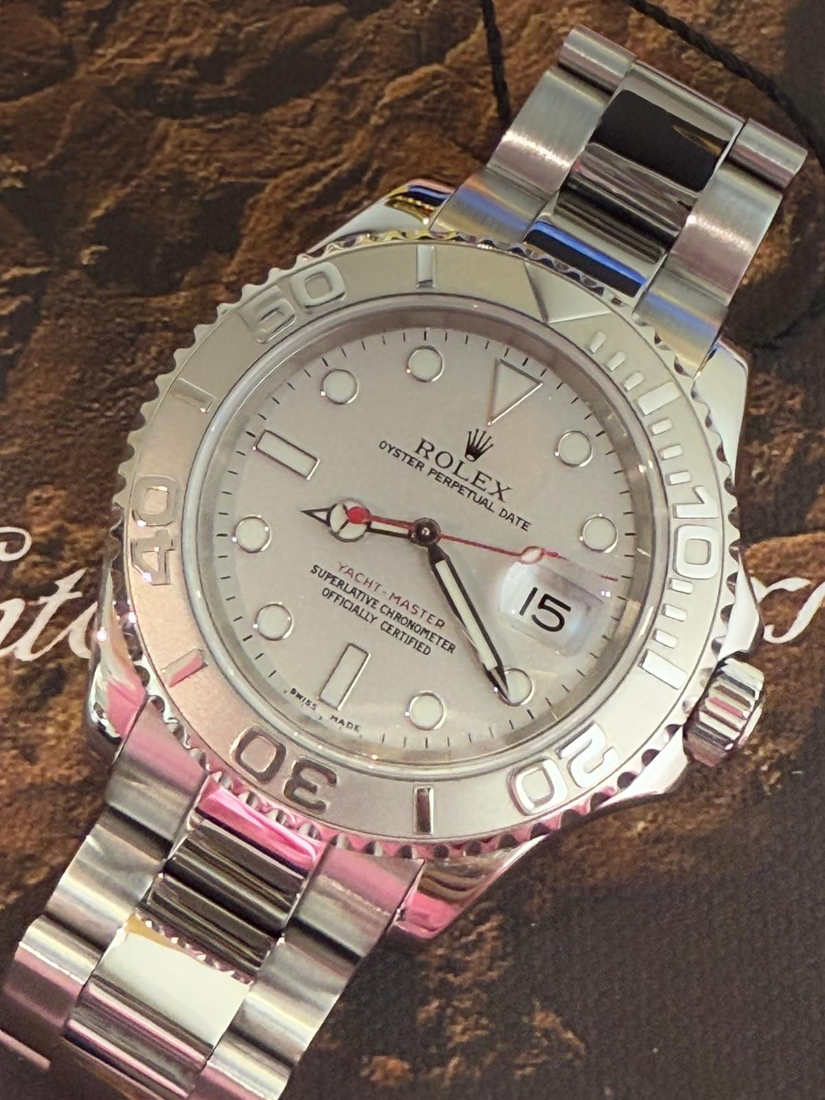 🌈🌈Vintage Rolex Yacht-Master 16622 🩶❤️原裝灰面 紅針 淨錶🩶❤️VU1813(廣華街店)