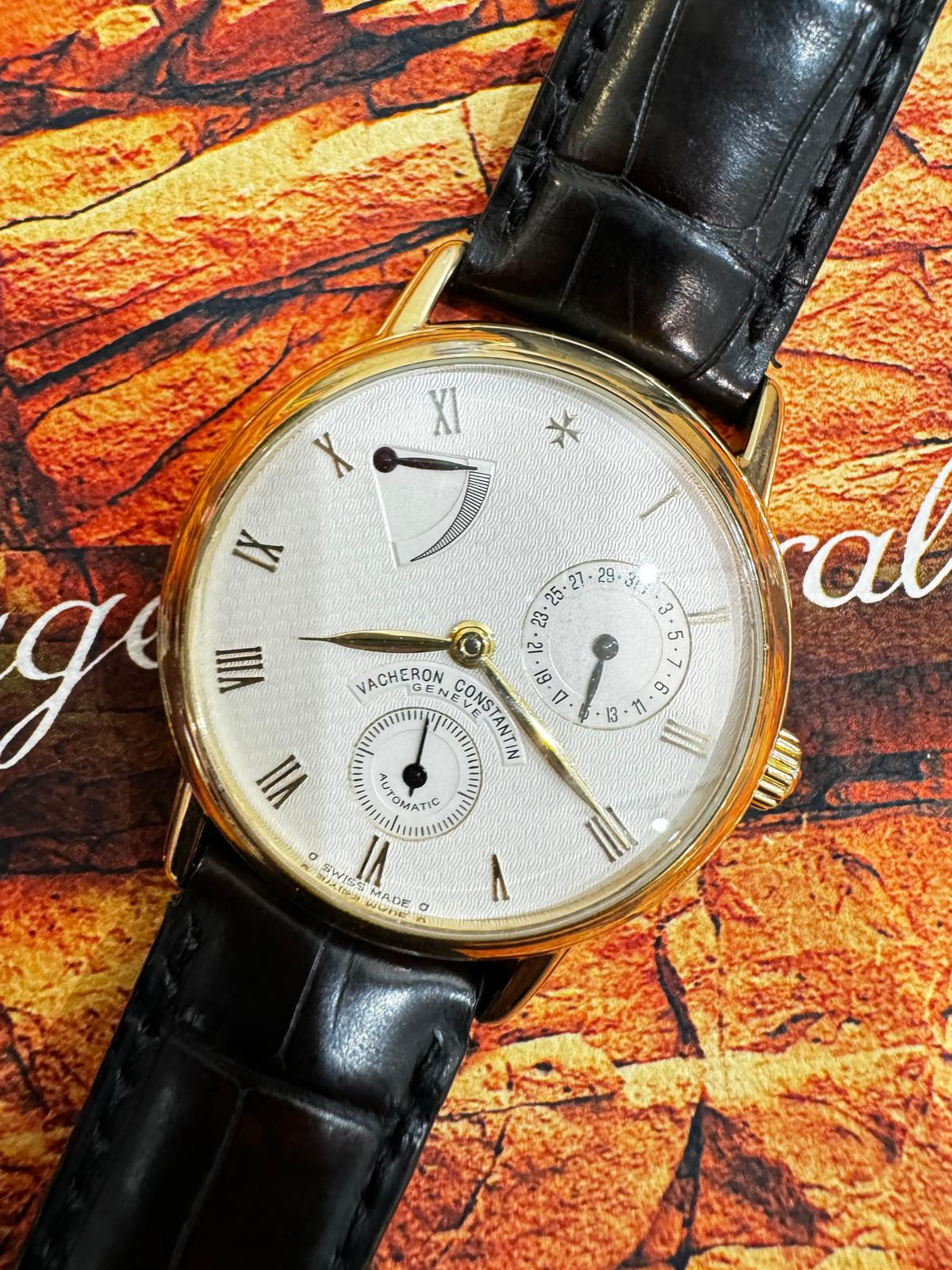 🌈🌈 VACHERON CONSTANTIN 47200/000J-8444🍼原裝小三針奶白面 自動機芯儲鍊款式 連原裝黃金針扣🍼829C(廣華街店)