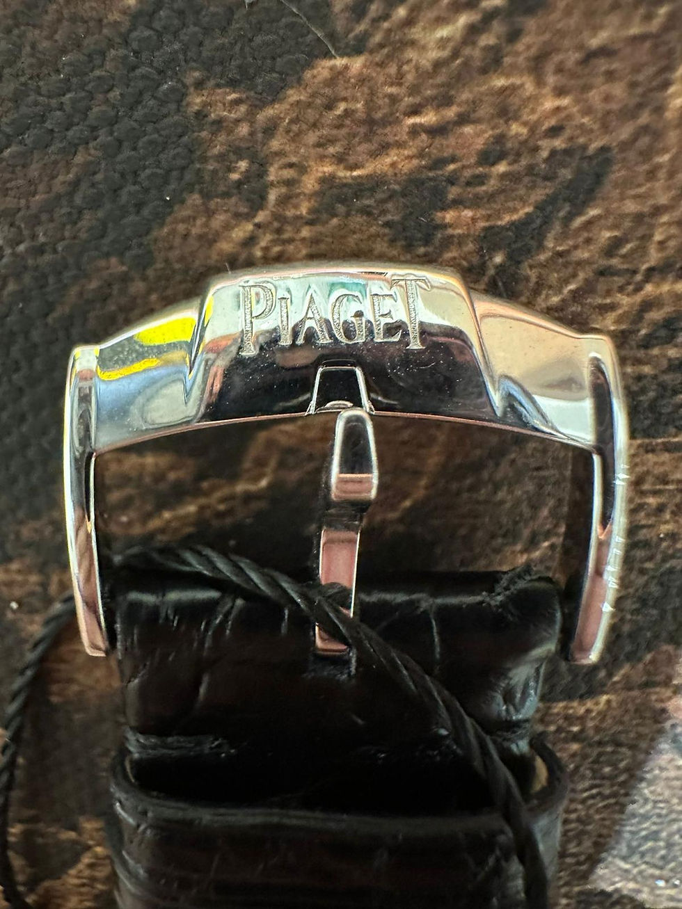 Thumbnail: 🌈🌈Piaget Altiplano P10463🩶原裝銀面 透底 手上鍊機芯 18K白金 連原裝18K白金針扣🖤899C（廣華街店）