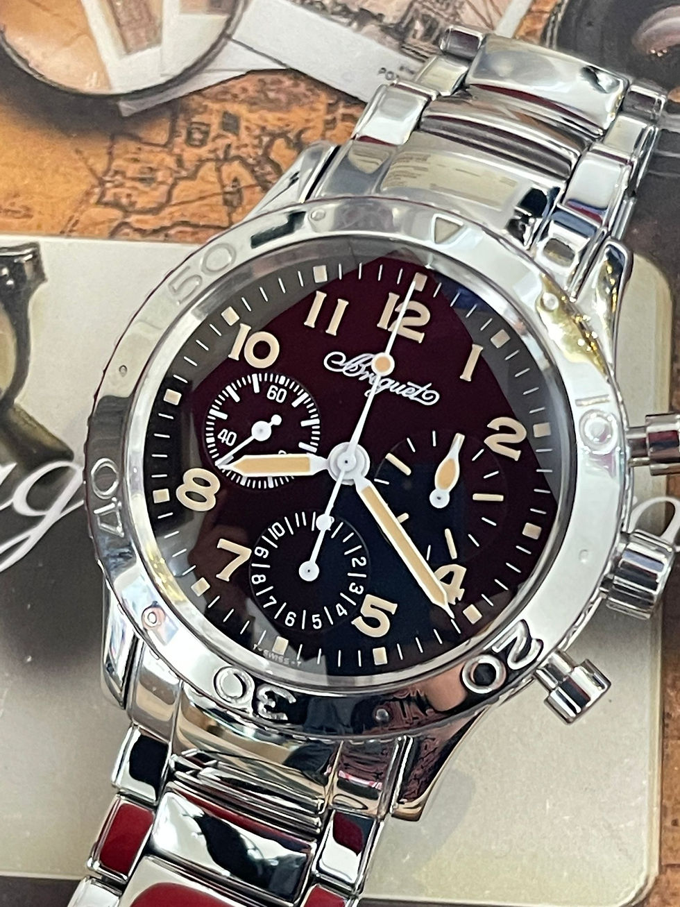 🌈🌈寶璣 Breguet 3800 💛原裝黑面 🤩夜光已變黃⚙️自動計時機芯🤍VU715(旺角店)