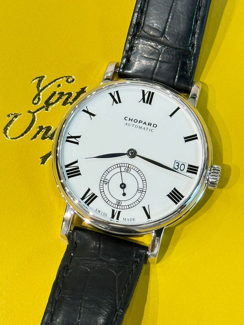 新返貨啦 Chopard 蕭邦 Classic 161289 18K白金款式 原裝白色羅馬字面 38mm 小三針 自動透底機芯 狀態一流 淨錶 連原裝18K白