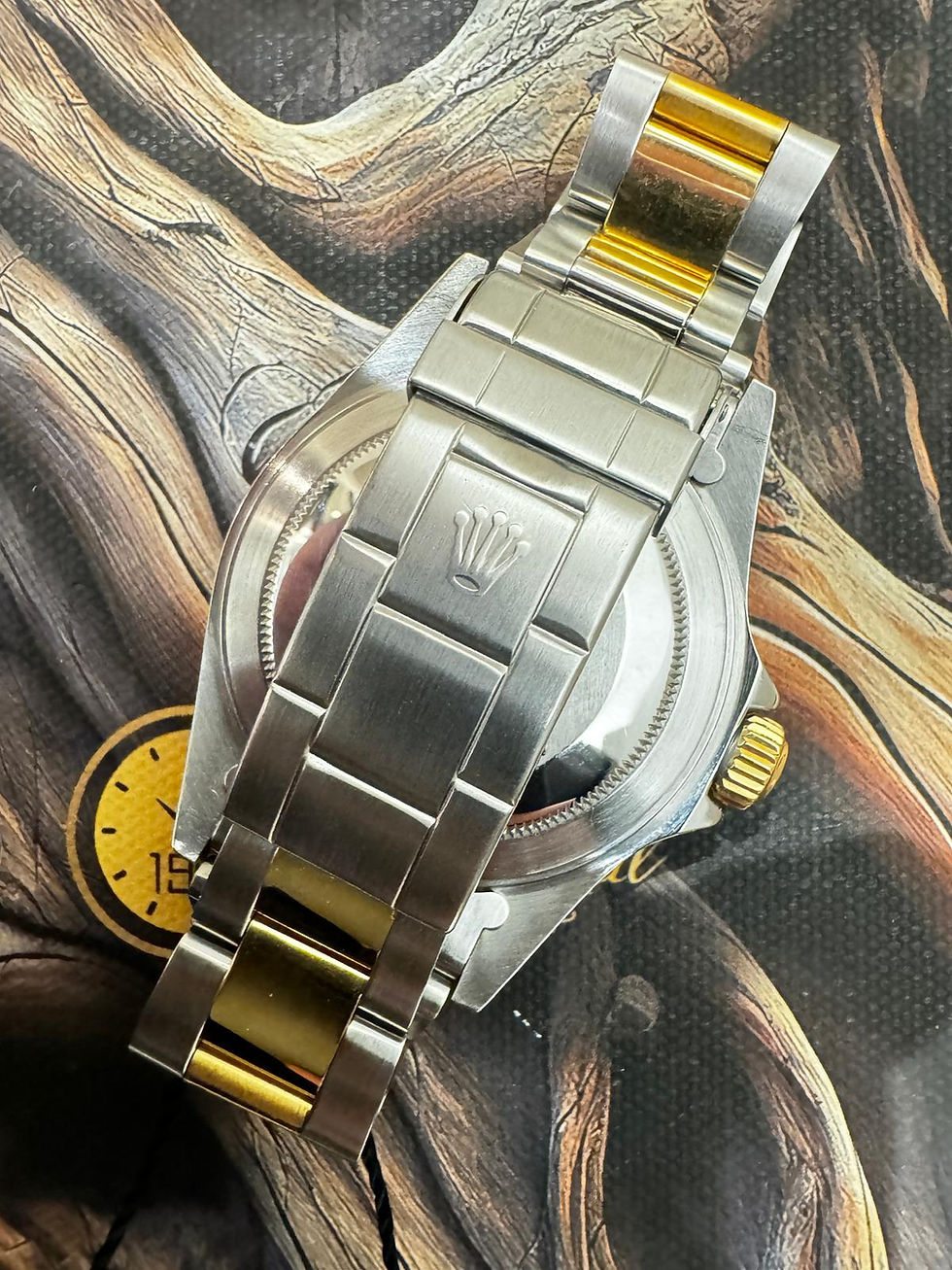 Thumbnail: 🌈🌈 Vintage Rolex Submariner 16613🖤原裝T25藍圈金面藍寶石 淨錶🖤連原裝勞力士金鋼潛水帶🌈1116C（廣華街店）