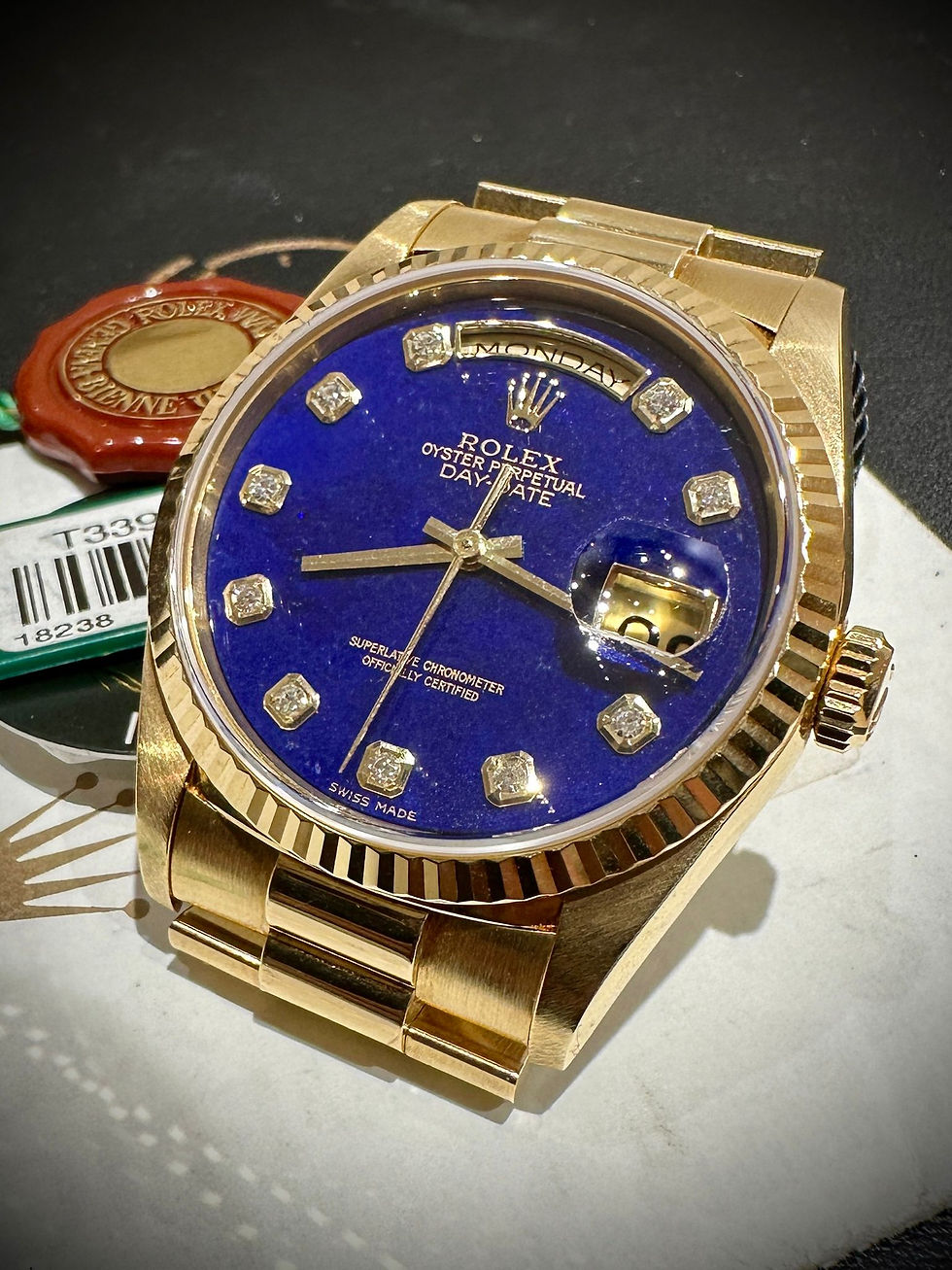 🌈🌈Vintage Rolex DayDate 18238💙罕有特色原裝完美青金石水泡鑽石字面💎💙有出世紙 齊紅綠牌仔❤️KCB574(旺角店)