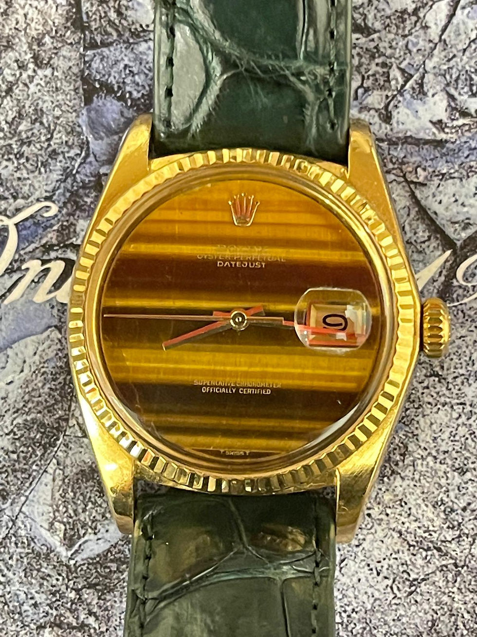 Thumbnail: 🌈🌈Vintage Rolex DateJust 1601🐅罕有原裝虎眼石面 價錢反映質素 淨錶頭 🤎285寄(旺角店)錶面有輕微缺陷