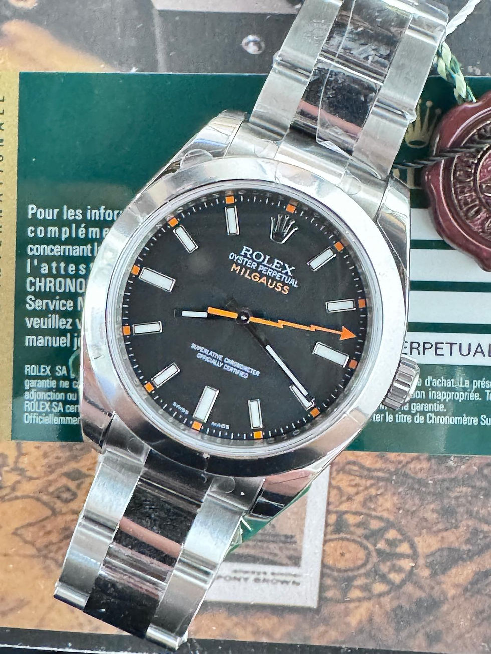 🌈🌈Rolex MILGAUSS 116400⚡️原裝黑色面 ⚡️閃電針🧡40mm 狀態一流😎523C(旺角店)