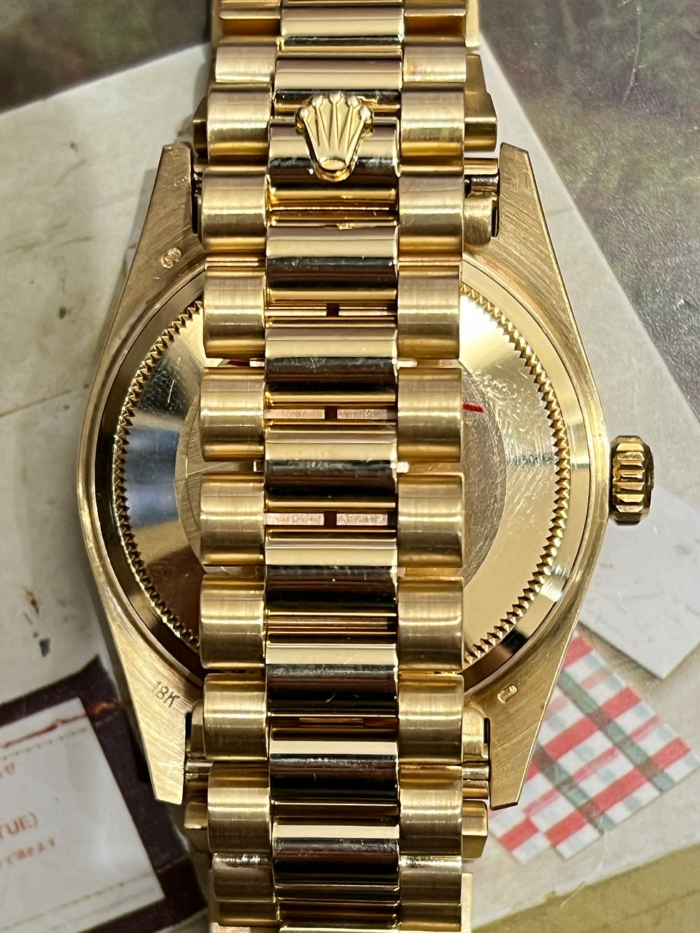Thumbnail: 🌈新返貨啦🌈罕有原裝完美木紋面 香港出世紙 🥰👔Vintage Rolex Day Date 18038 18K黃金👔