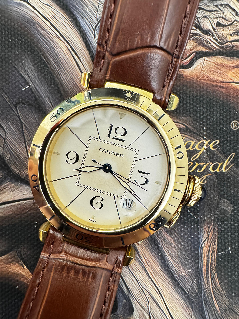 🌈🌈CARTIER Pasha 1990🏔全金款式💎原裝啡銀面👍🏻1490C(廣華街店)