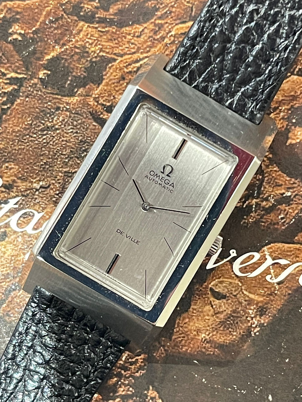 🌈 🌈Vintage Omega De Ville 155.0005😆原裝簡約銀灰色面 70年代碟飛古董👔VU731(旺角店)