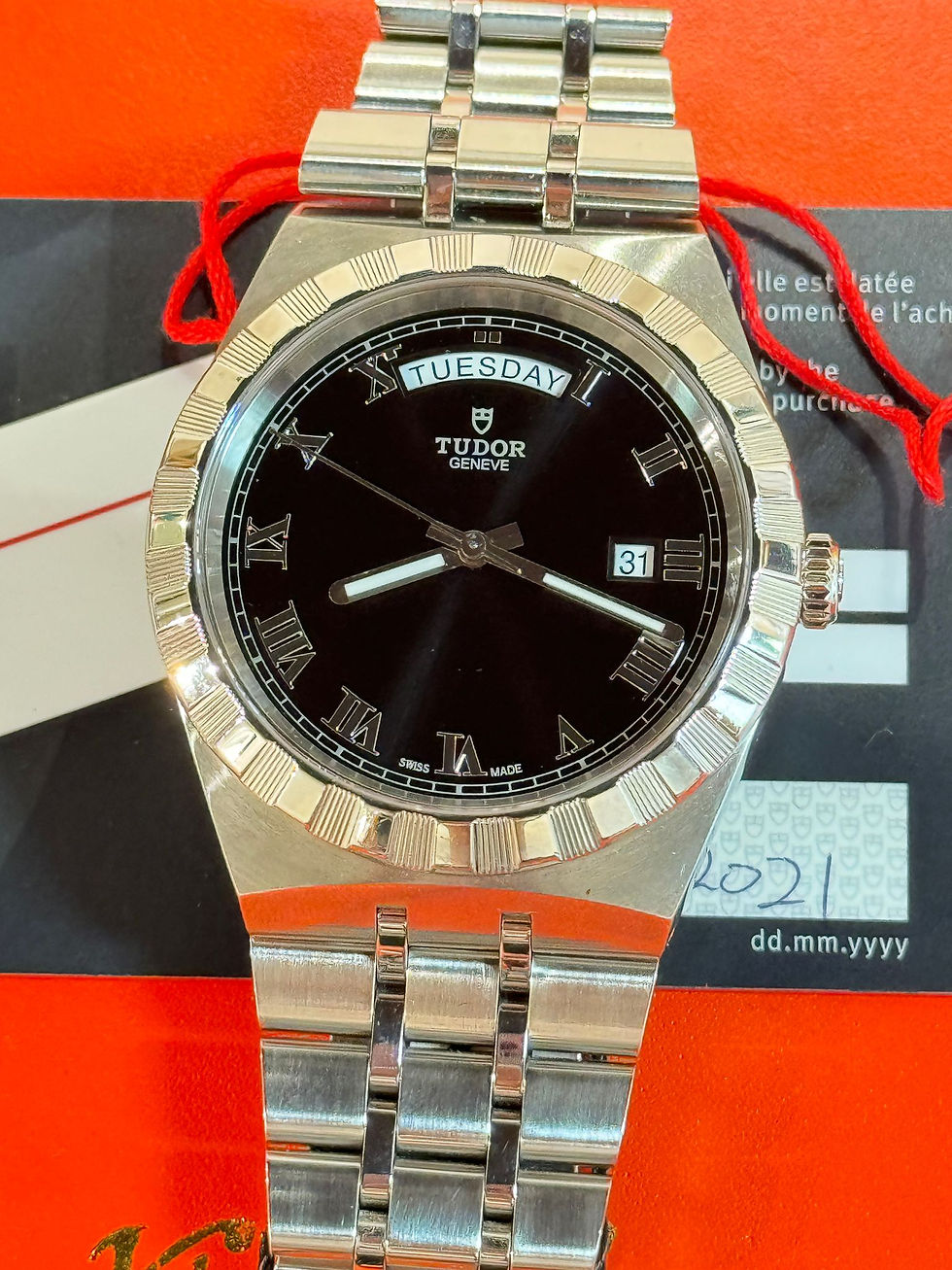Tudor Royal 28600 黑面 出世卡及盒BW193