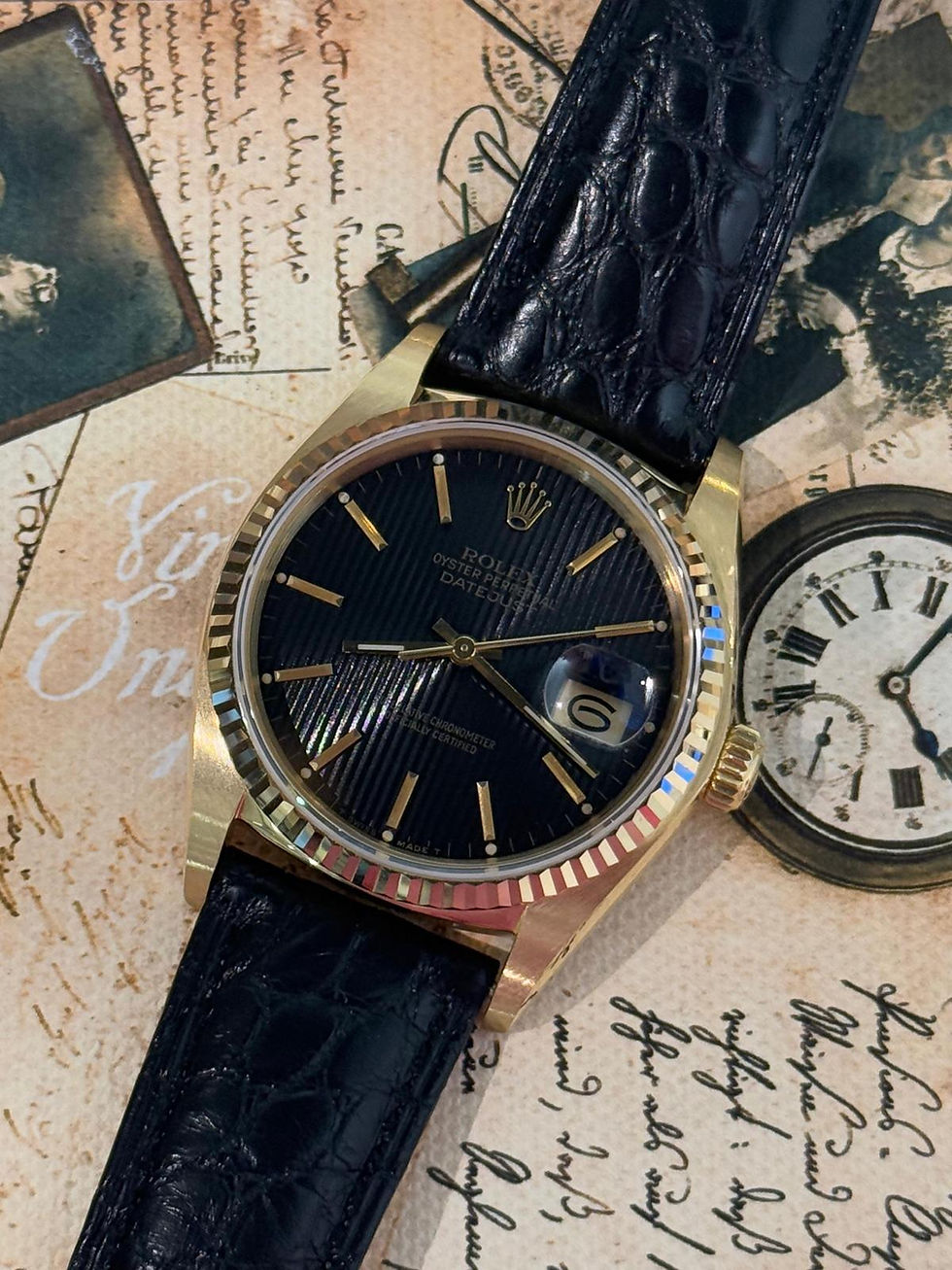 🌈🌈Vintage Rolex DateJust 16018🖤原裝黑幕面 淨錶頭 👍🏻極靚收態💜VU1619(廣華街店)