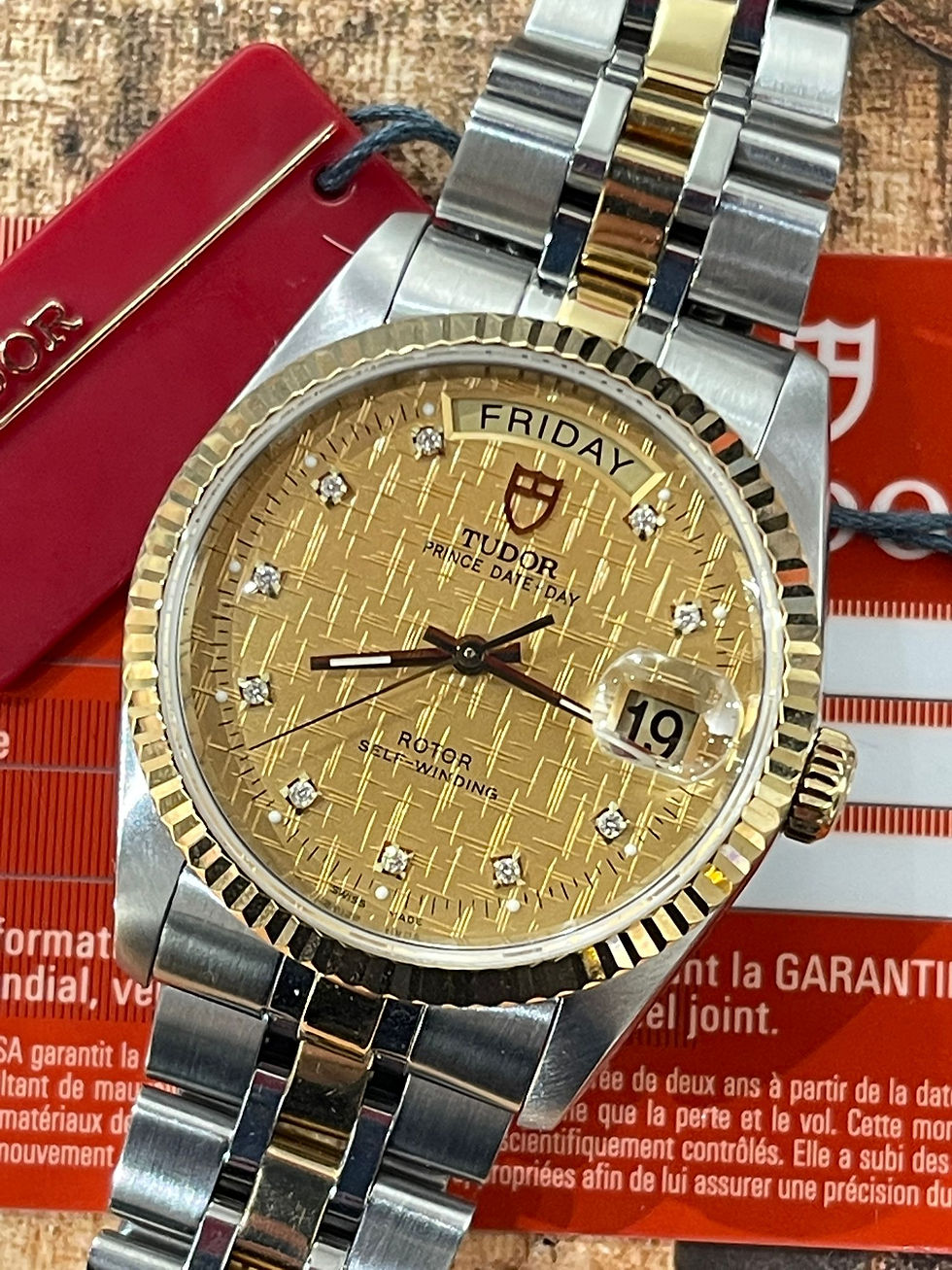 🌈🌈TUDOR PRINCE DATE DAY 76213💎原裝金布紋鑽石字面💳連出世卡及紅牌仔👍🏻VU741 (旺角店)