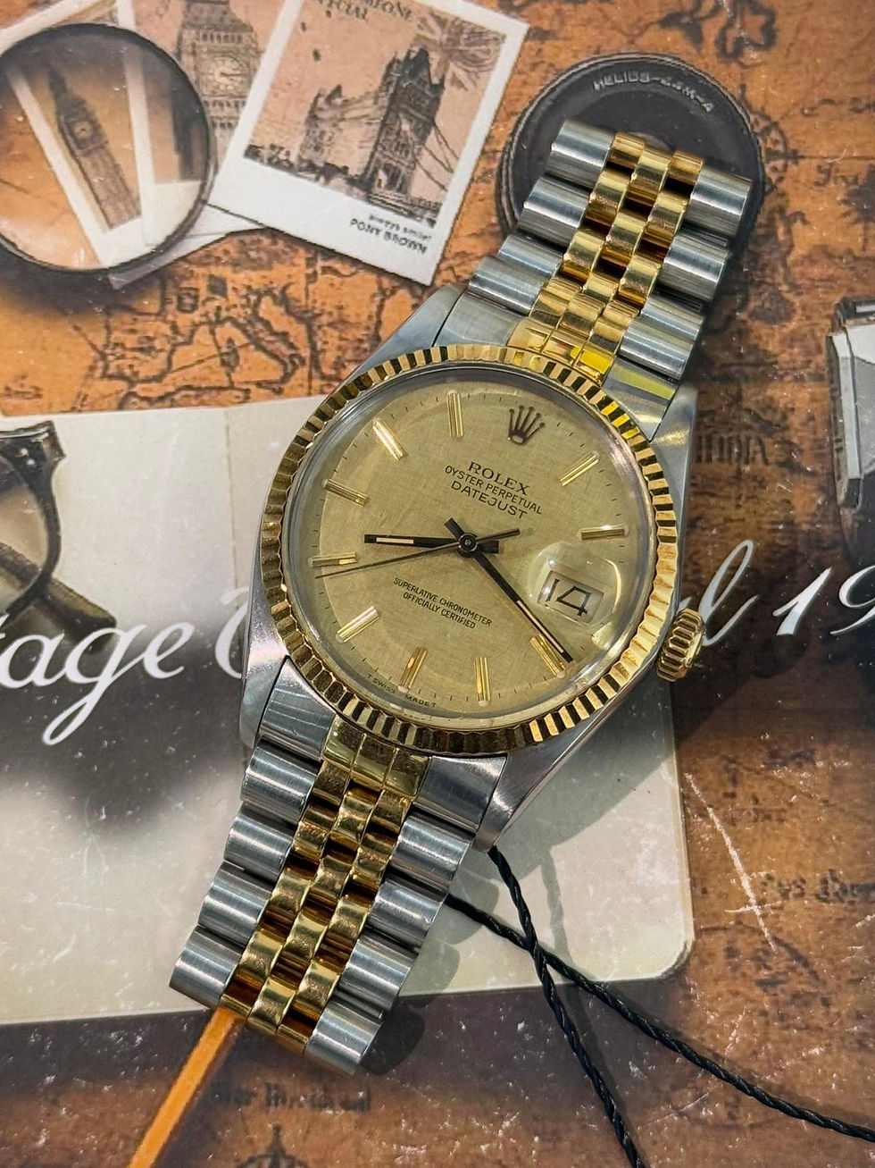 🌈🌈原裝金布紋面👔🖤36mm 淨錶🥰👔Vintage Rolex Datejust 16013👔974C(廣華街店)