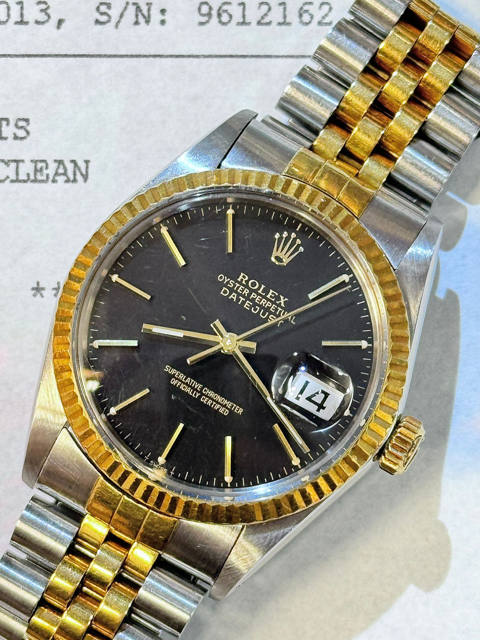 🌈🌈原裝黑面 跟當年行紙 淨錶🥰👔Vintage Rolex Datejust 16013👔(銅鑼灣店)