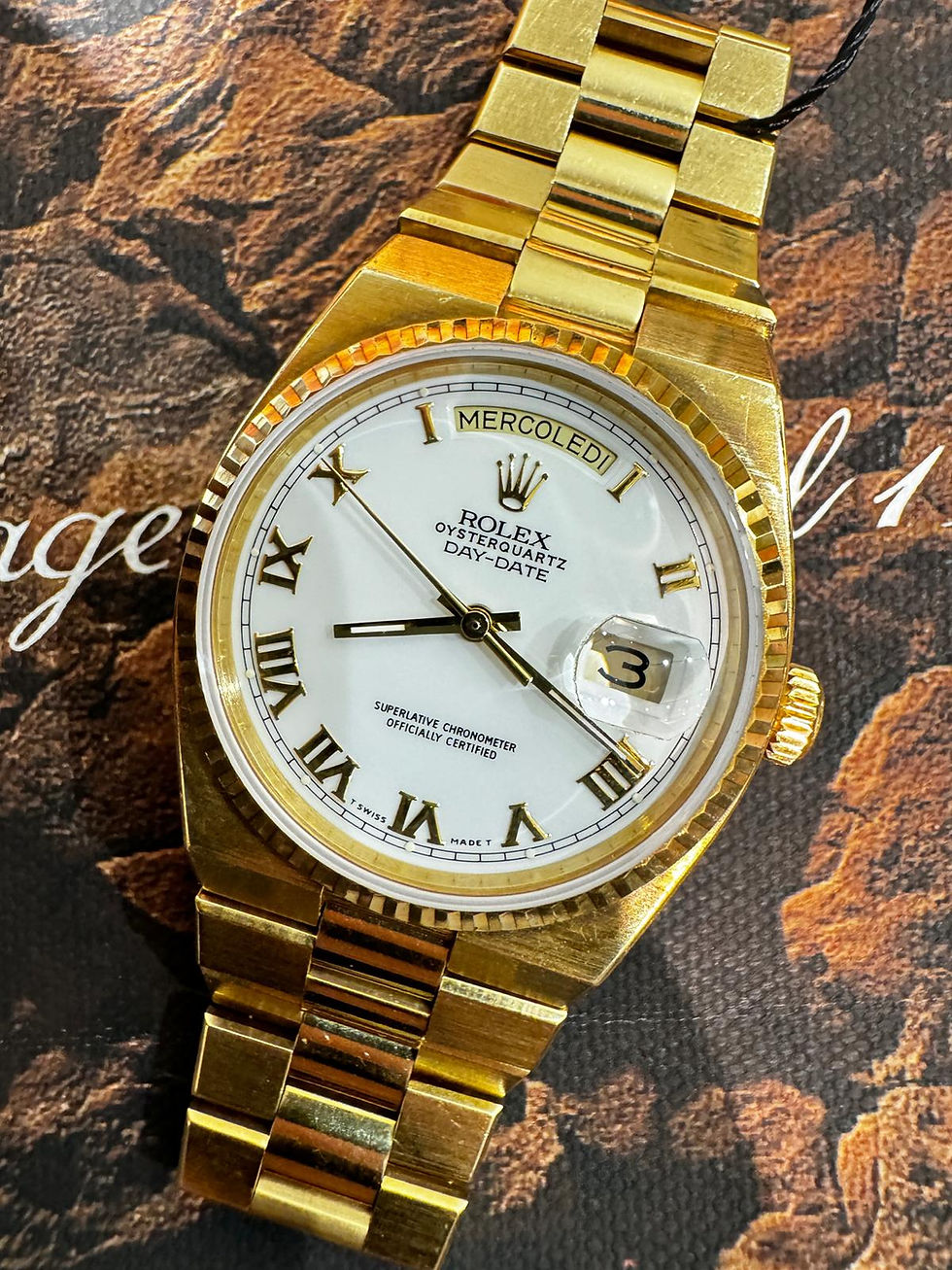 🌈🌈Vintage Rolex DayDate 19018💛原裝Rolex奶白面羅馬字 淨錶🍼💛007C(廣華街店)