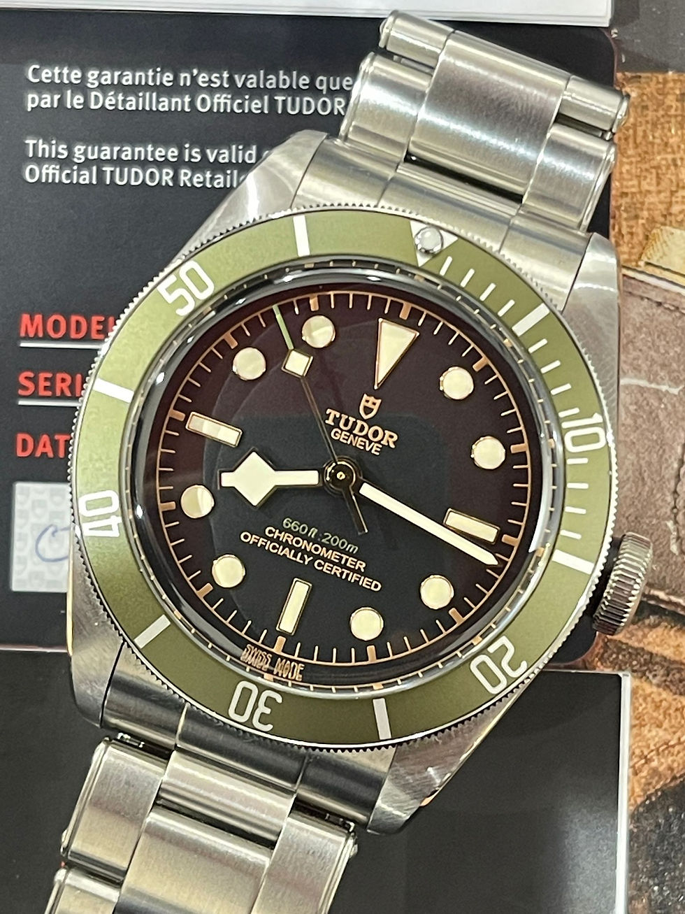 🌈🌈Tudor Geneve 79230G💚英國Harrods百貨公司特別版 綠圈黑面💳連出世卡及盒👍🏻VU763(旺角店)
