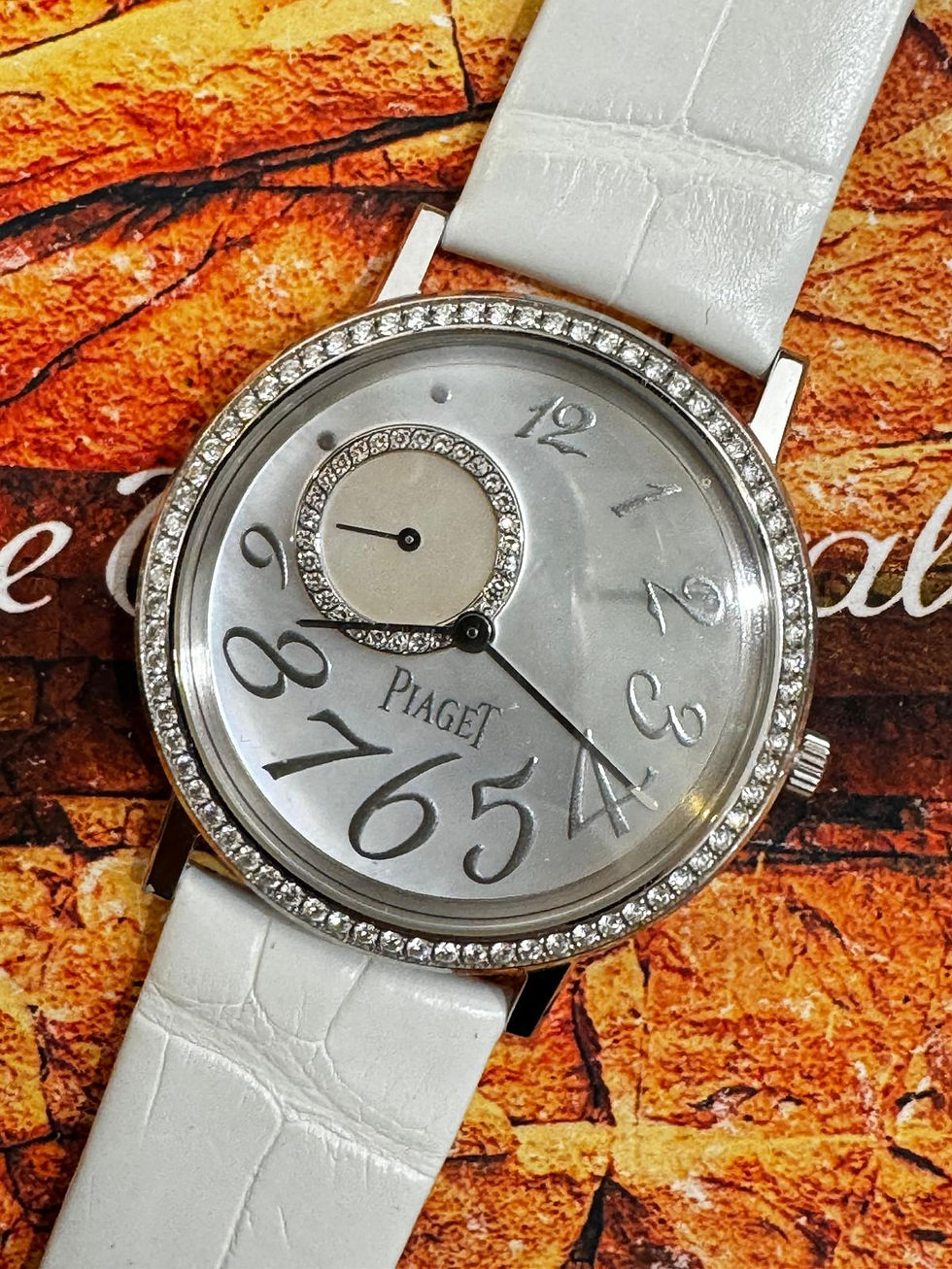 🌈🌈Piaget Altiplano P10346🐚原裝貝殼面 原裝鑽石圈💎18K白金 手動上鏈機芯 36mm 淨錶🖤780C(廣華街店)