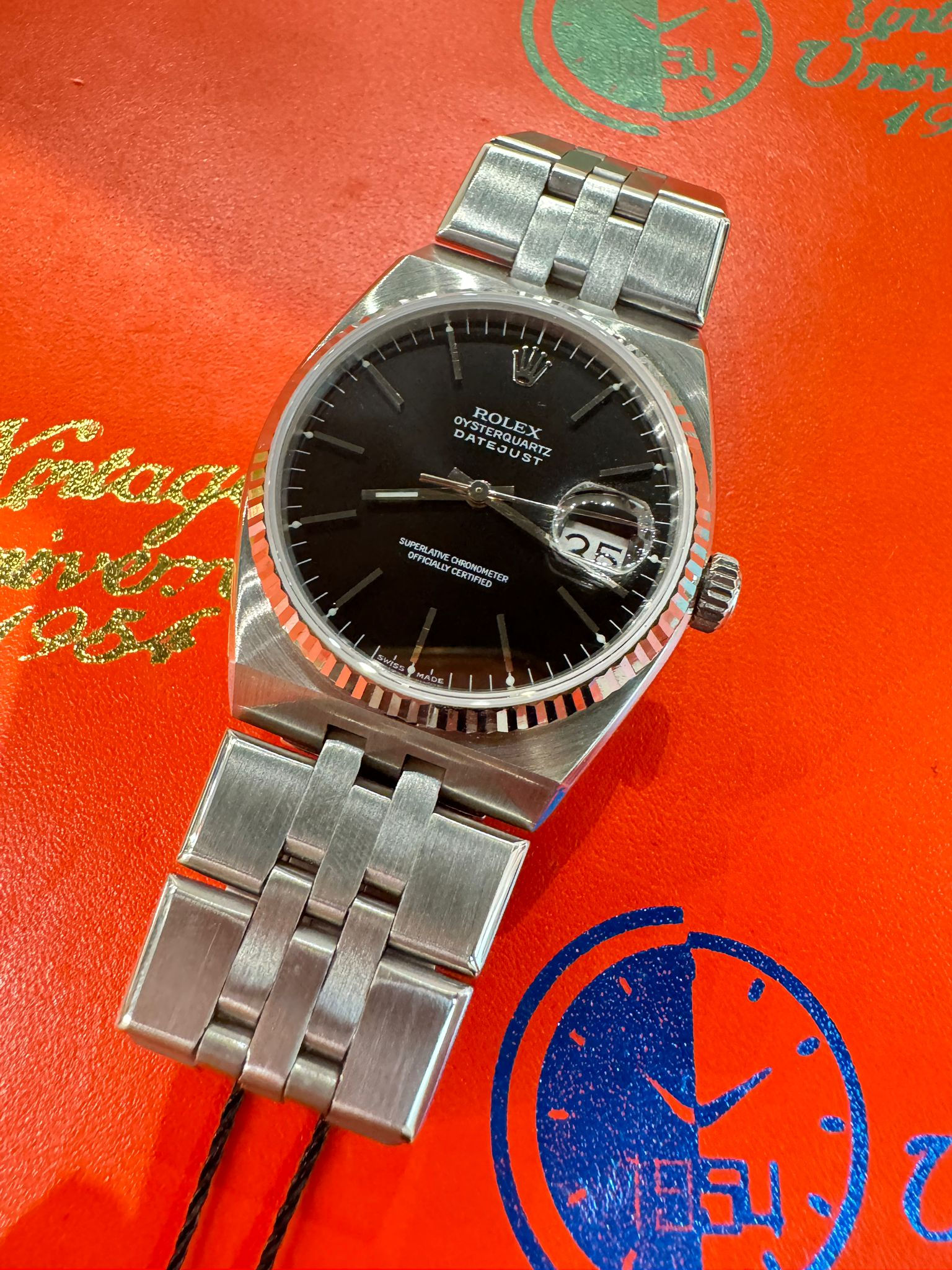 Vintage Rolex Datejust 17014 鋼半自動石英款式 原裝黑色面BW3485
