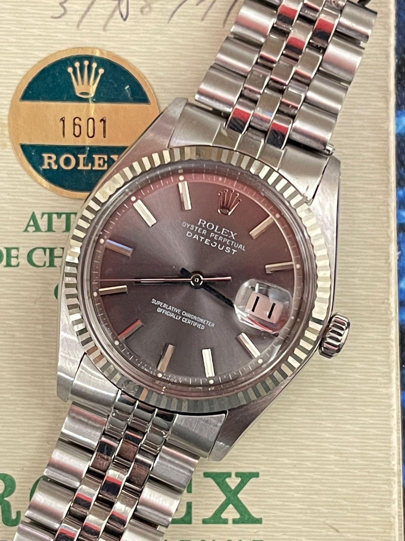 🌈🌈原裝灰面 鬼面 無字天書 有出世紙🥰🥰👔Vintage Rolex Datejust 1601👔VU17 (旺角店)