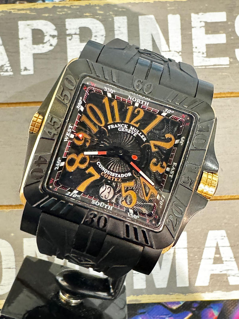 🌈🌈Franck Muller Conquistador GPG 10800 SD DT GPG🖤原裝黑面操兵字 原裝膠帶連扣 淨錶🖤688(廣華街店)