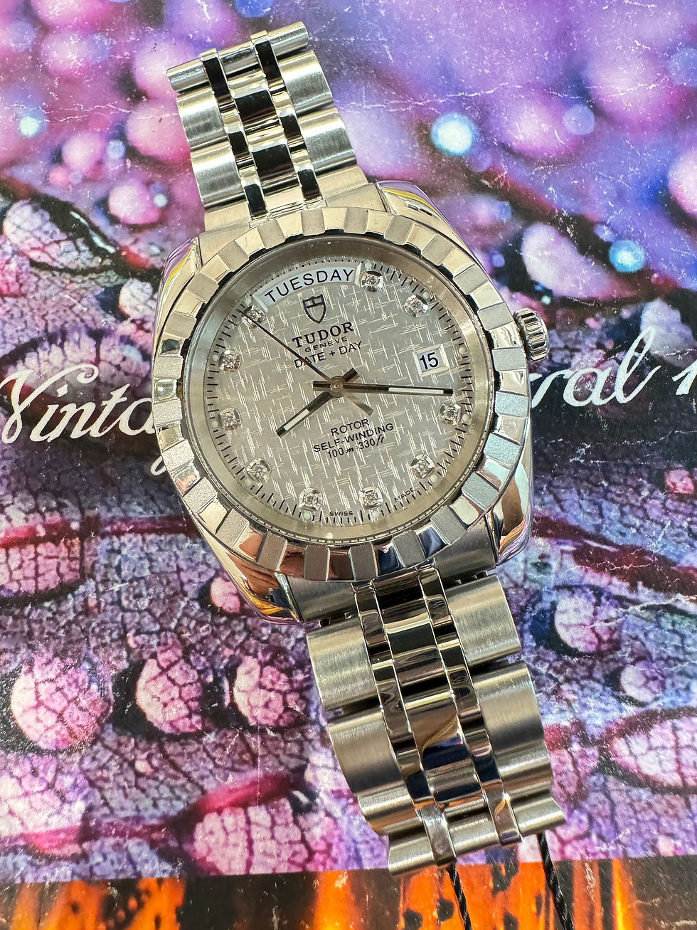 Tudor Classic 23010 原裝銀布紋鑽石字面 MC146