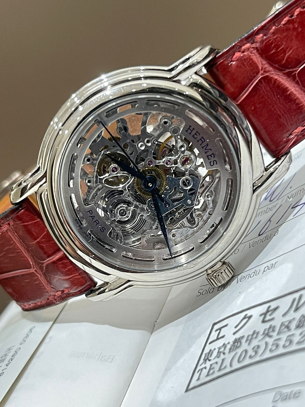 🌈🌈Hermes 愛馬士 SM1.790😍罕有18K白金款式 樓空自動機芯 🎁有出世書及盒 18K白金摺扣👍🏻205K (旺角店)