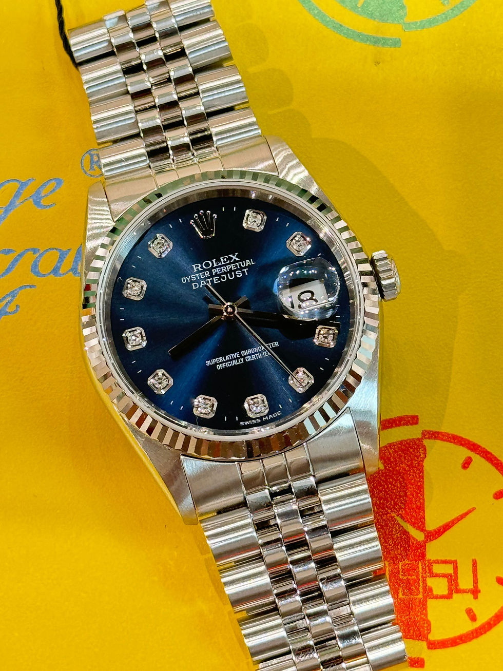 Vintage Rolex Datejust 16234 罕有原裝藍色水泡石字面KCB1179