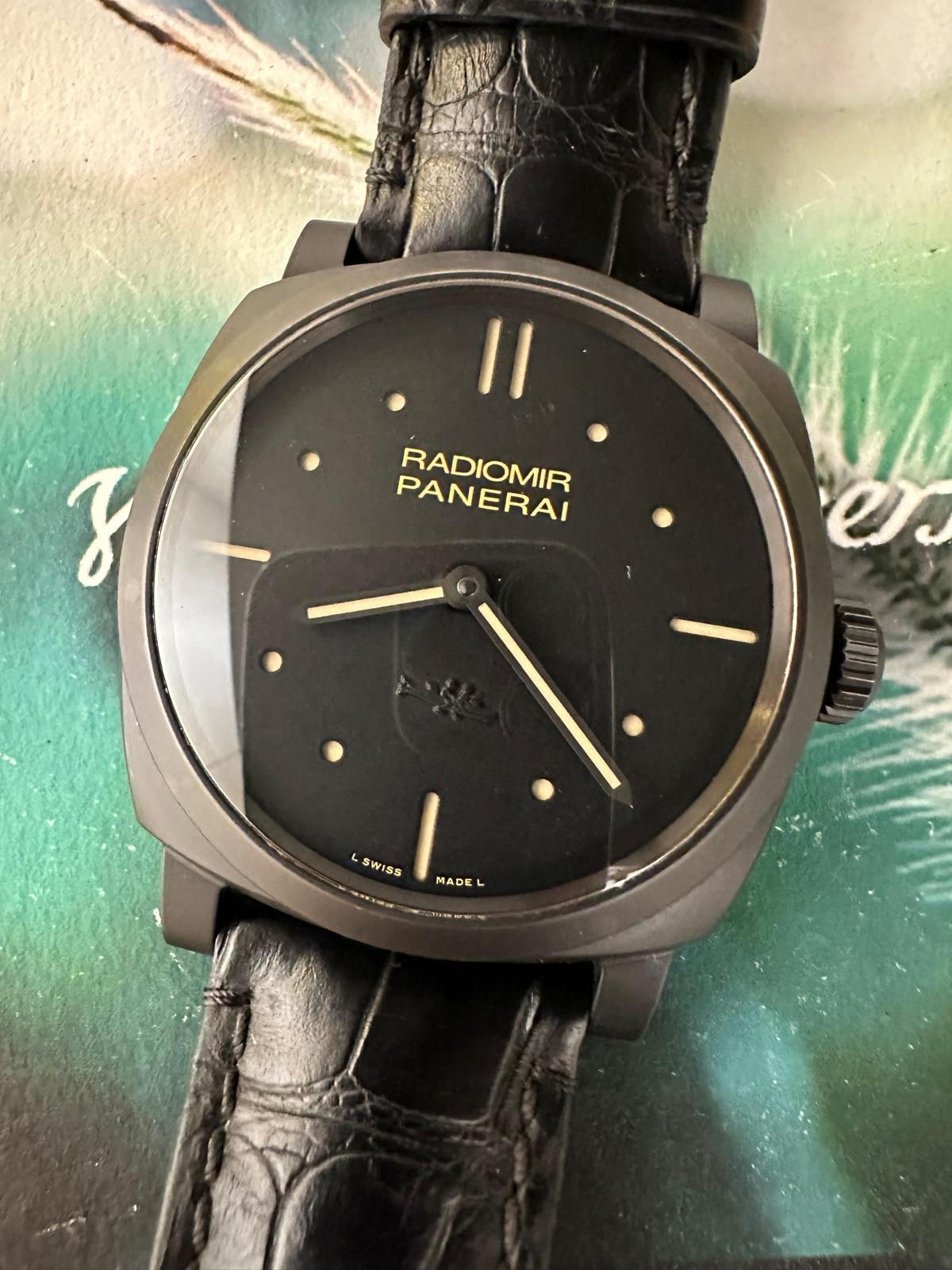 🌈🌈Panerai Radiomir 1940 Pam00577🖤🖤原裝黑面 黑陶瓷殼 淨錶 🖤🖤837C(廣華街店)