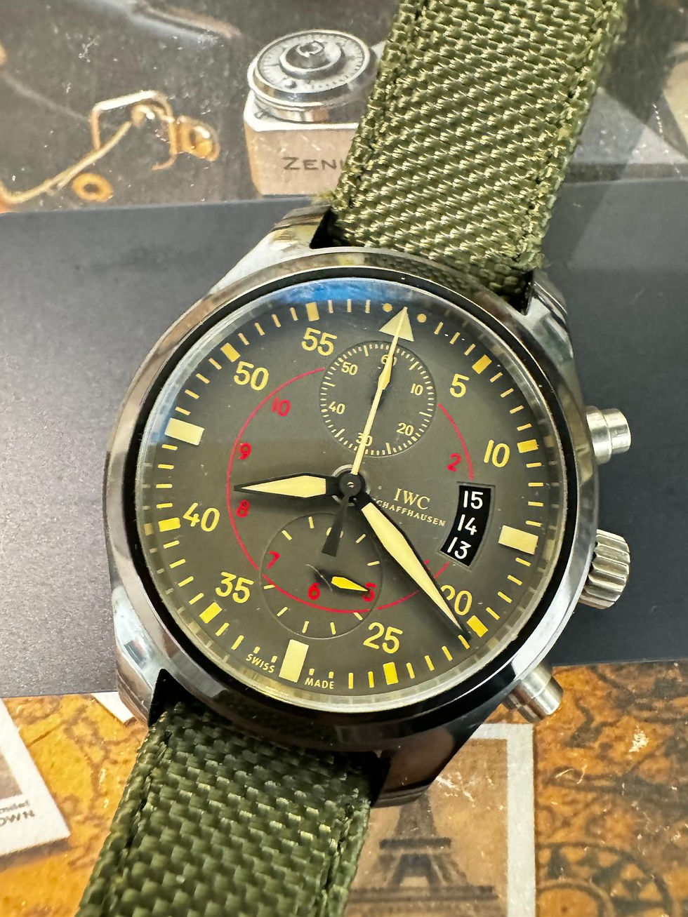 🌈🌈IWC Top Gun Chronograph IW388002🖤原裝碳黑面 連出世卡及書仔 原裝IWC摺扣🖤903C(廣華街店)