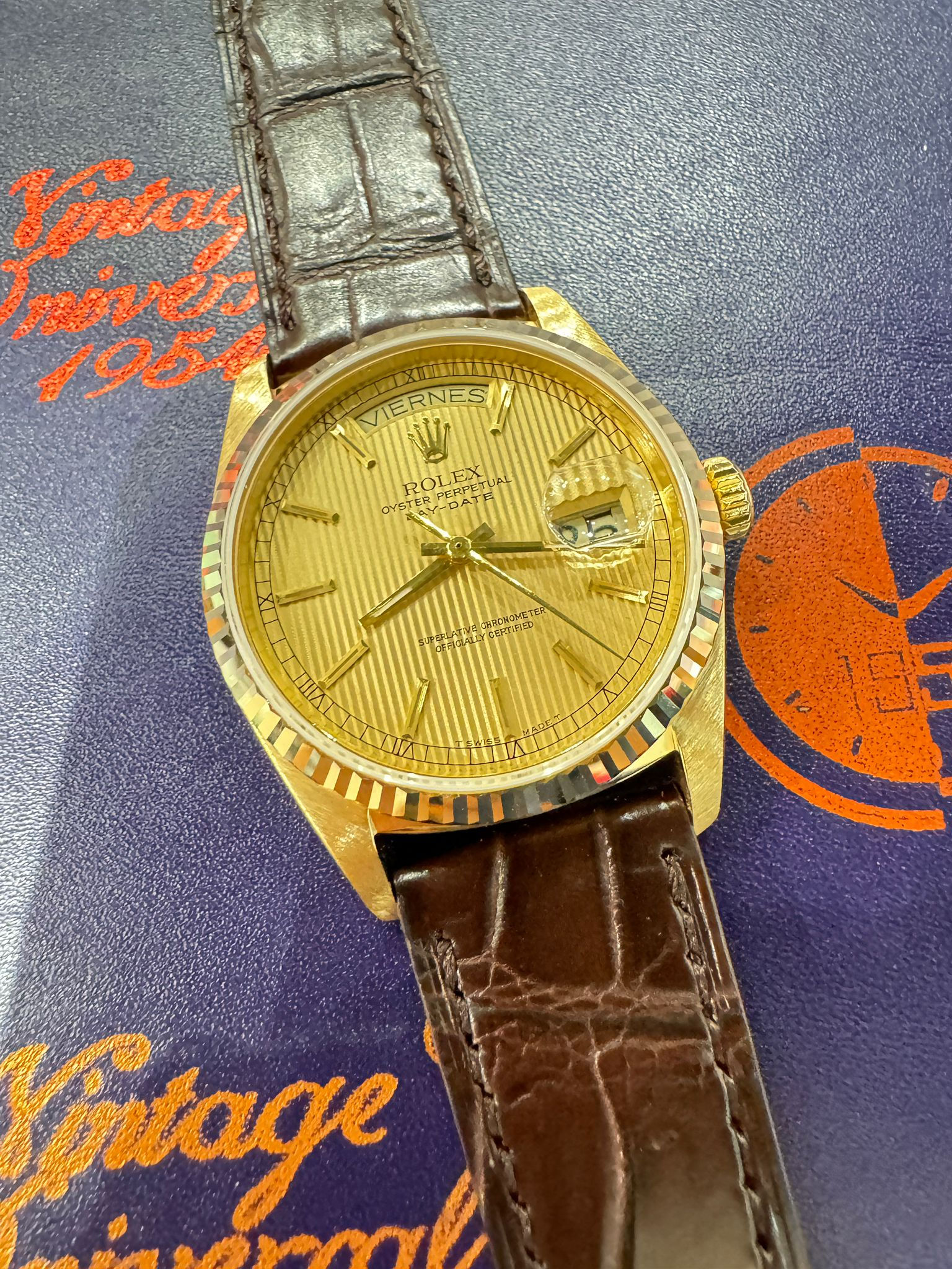 Vintage Rolex DayDate 18038 18K黃金款式 原裝金啡幕面 BW3176