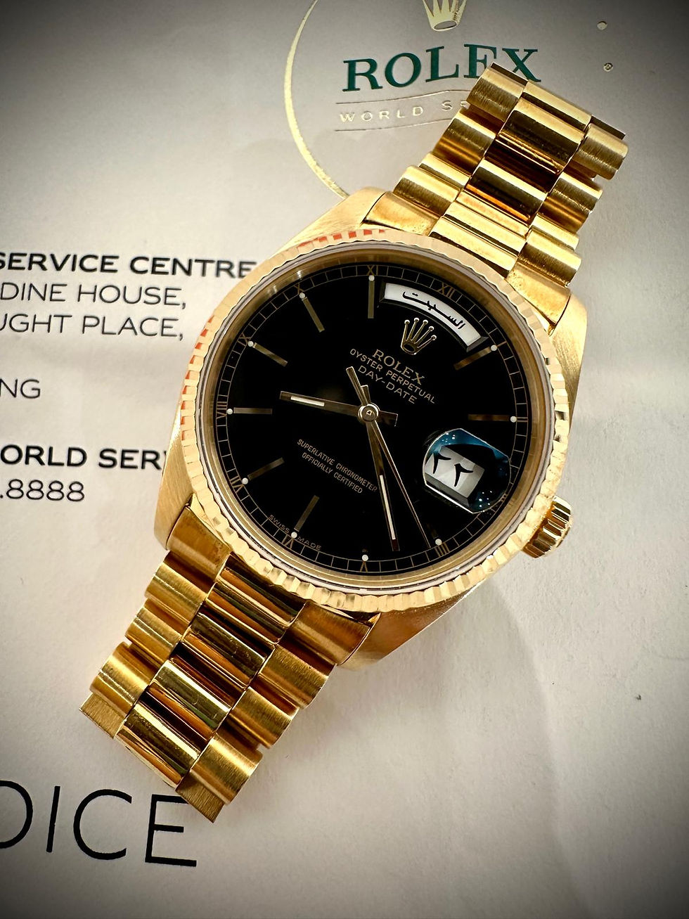 🌈🌈Vintage Rolex DayDate 18038🔳原裝黑面路軌字 有上行紙 新鮮Date🗓️中東星期日歷盤📅VU1754(廣華街店)