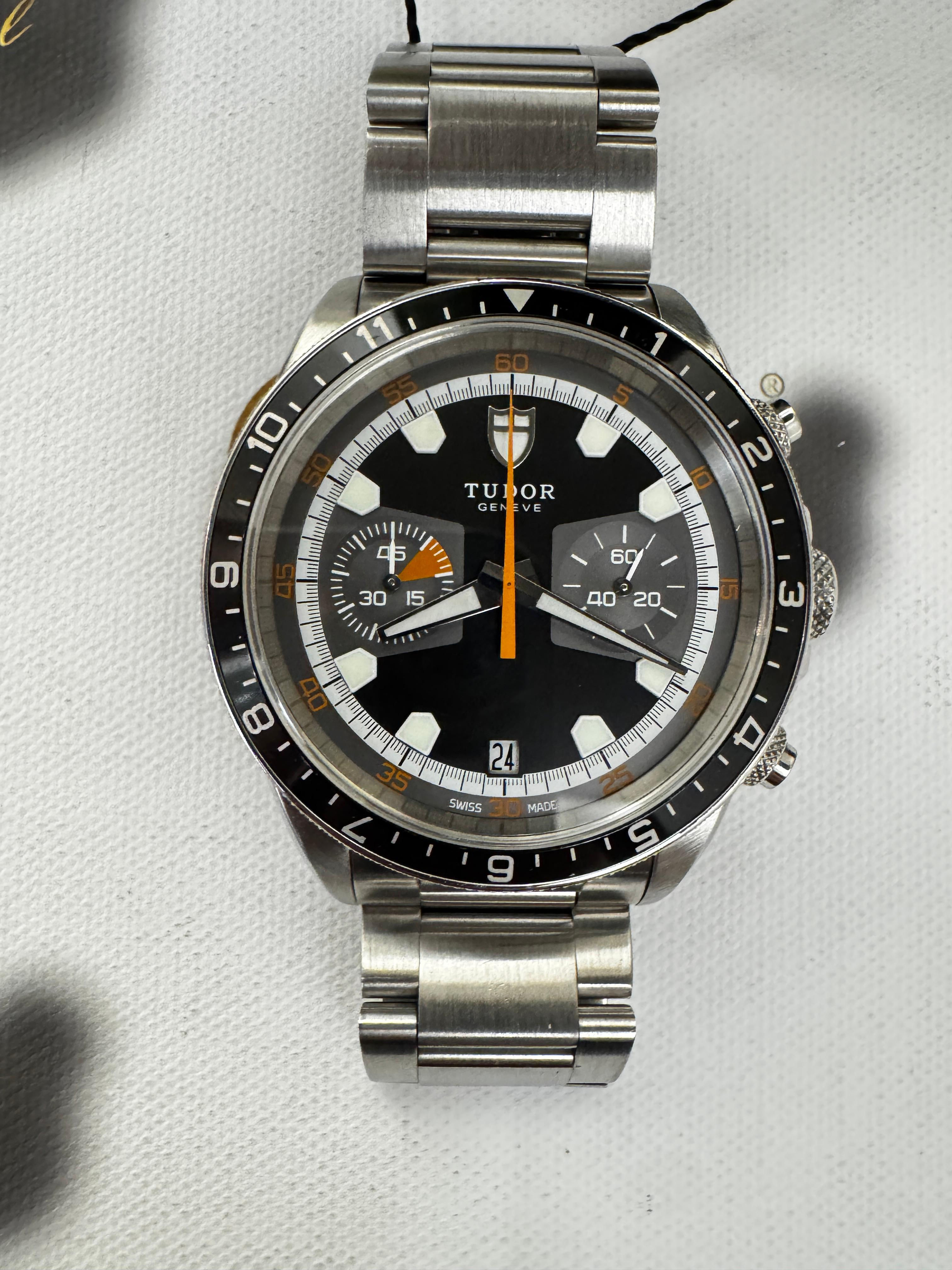 🌈🌈Tudor Heritage Chrono 70330🖤原裝黑面貓 淨錶🖤1491C(廣華街店)