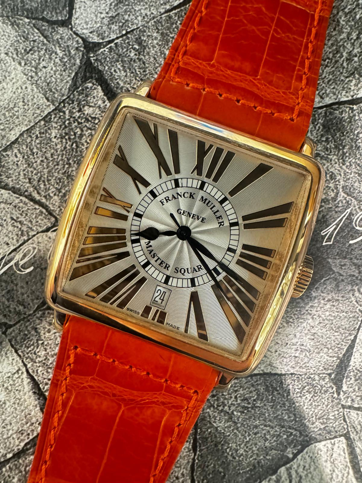 🌈🌈FRANCK MULLER Master Square 6000H SC DT❤️8K紅金 自動機芯🌹原裝銀色面 36mm🧡VU1742（廣華街店)