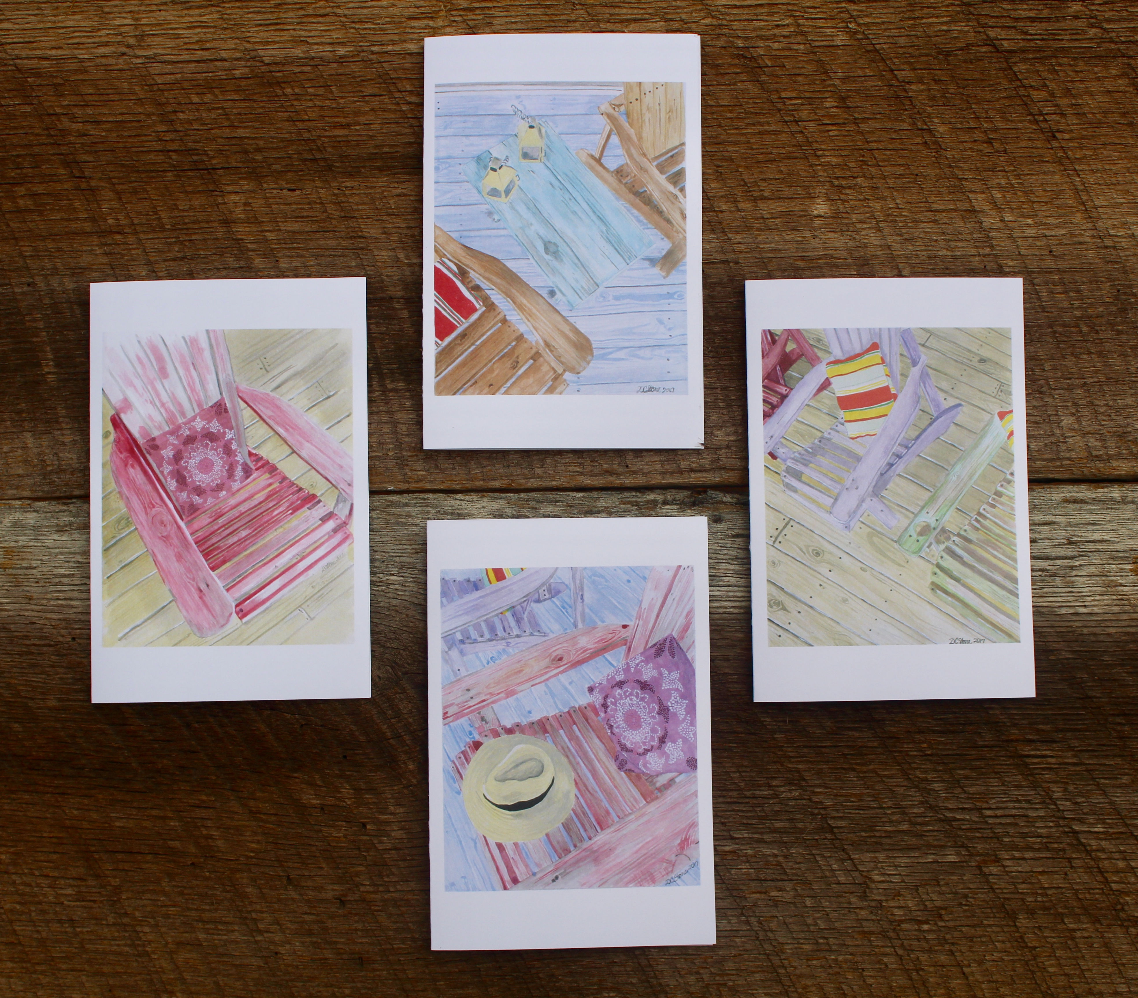 Sit Back and Relax Notecards, Beach Chairs, Thank you cards