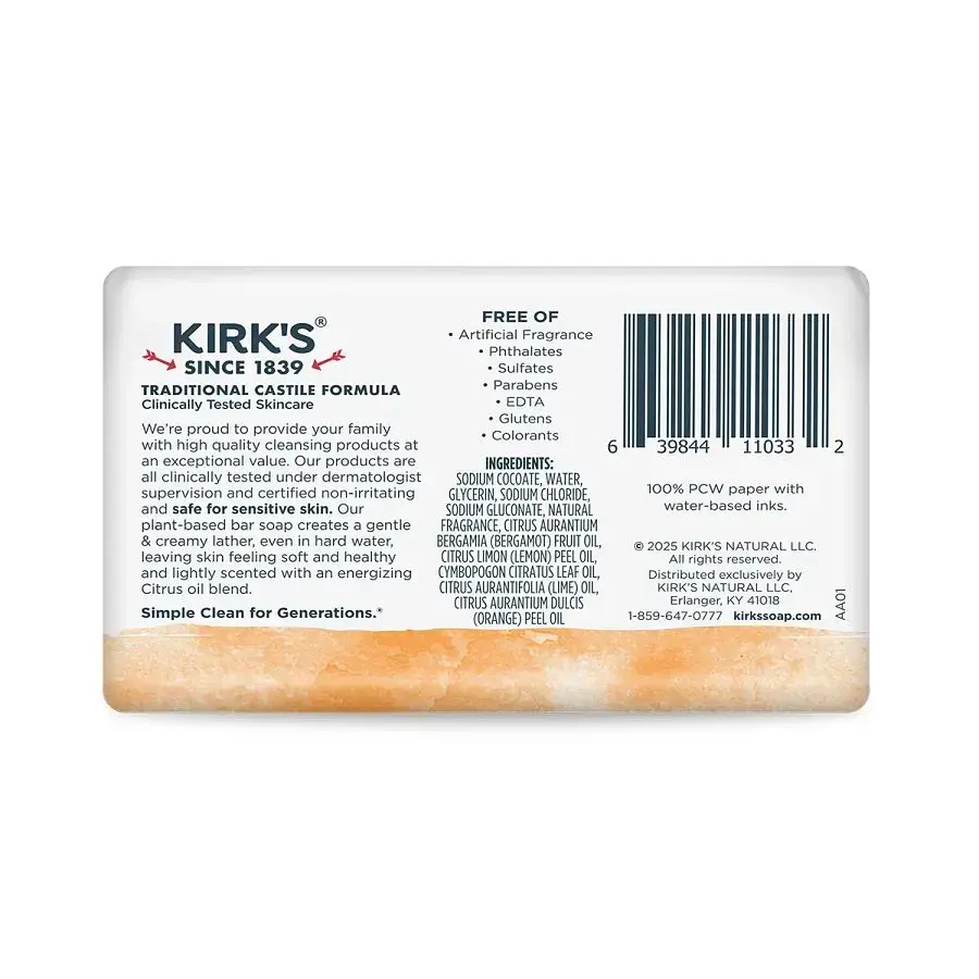 Thumbnail: Kirk's Citrus Twist Coco Castile Bar Soap