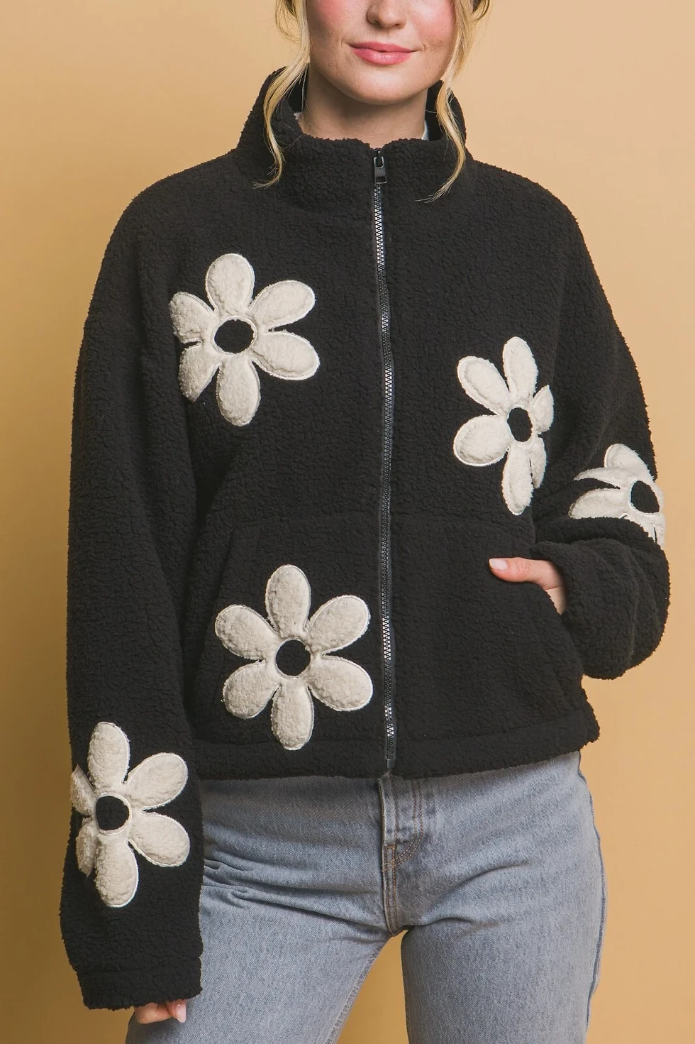 Thumbnail: Womens Sherpa Fleece Ful Zip Daisy Jacket