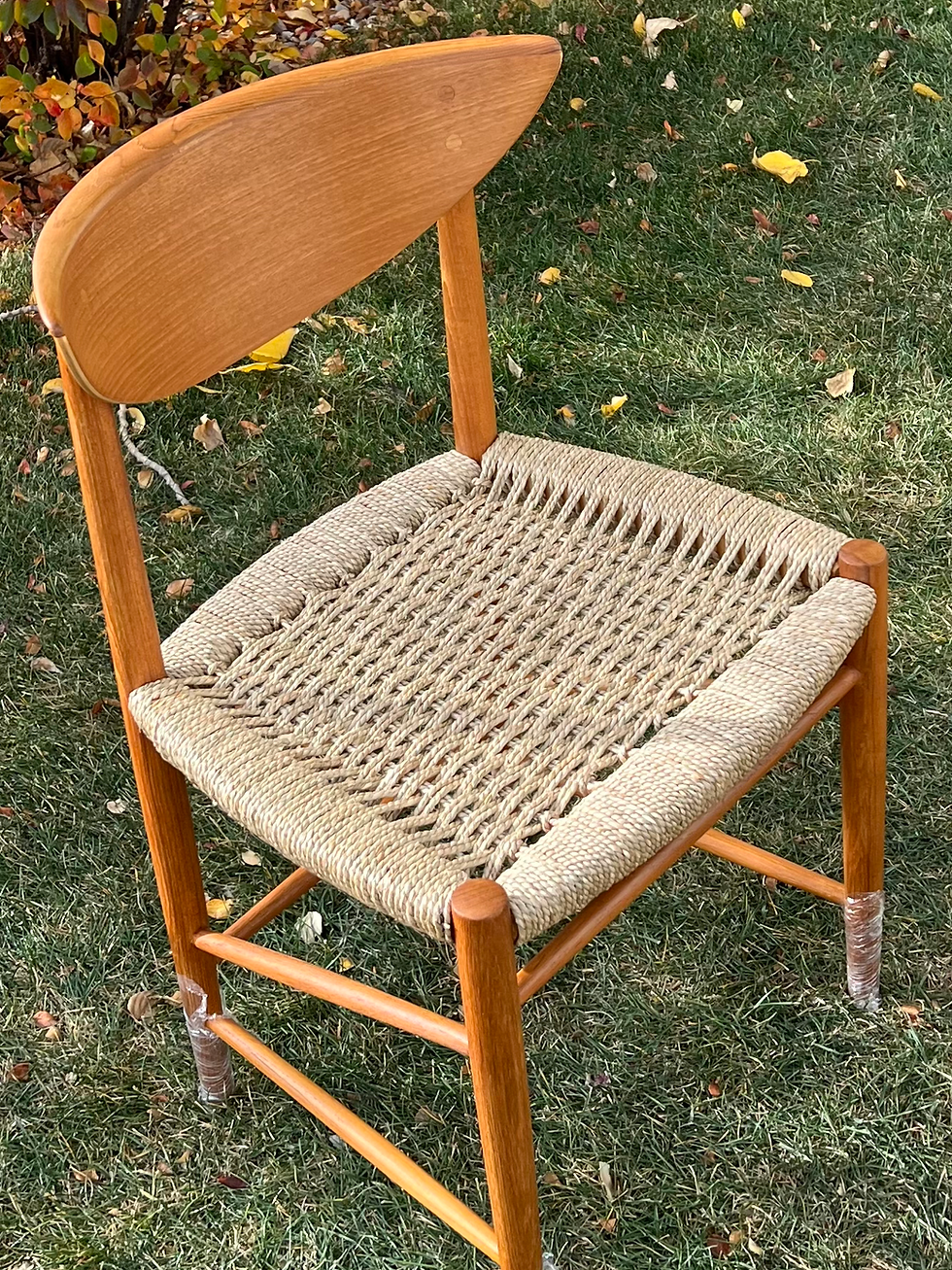 Peter Hvidt Chair 316 freshly woven with seagrass by Caning Canada. Kelowna, B.C.
