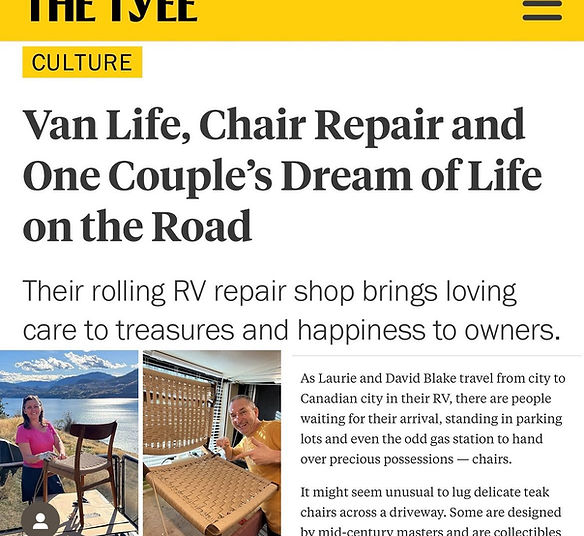 The Tyee article for Caning Canada telling of our mobile furniture weaving services