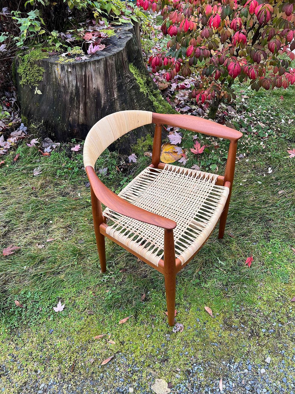 Round Chair PP501 Cane / Rattan restored by Caning Canada, Calgary, AB