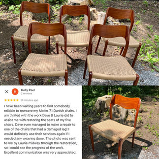 Review of Caning Canada's Danish cord weaving of Hans Moller's chair, Ottawa, ON