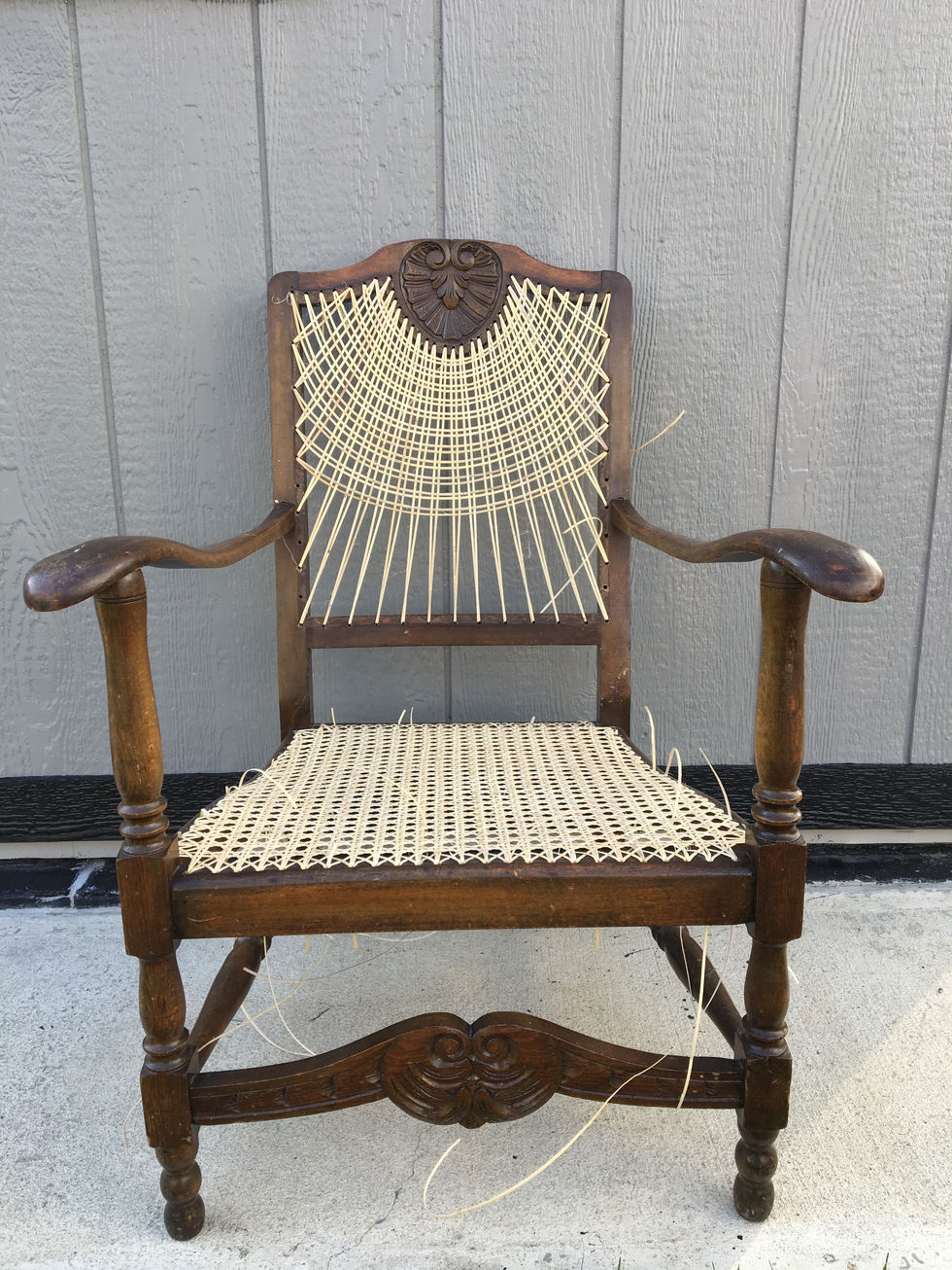 Chairs with Hanging Medallions Woven in Cane Sunshine Pattern